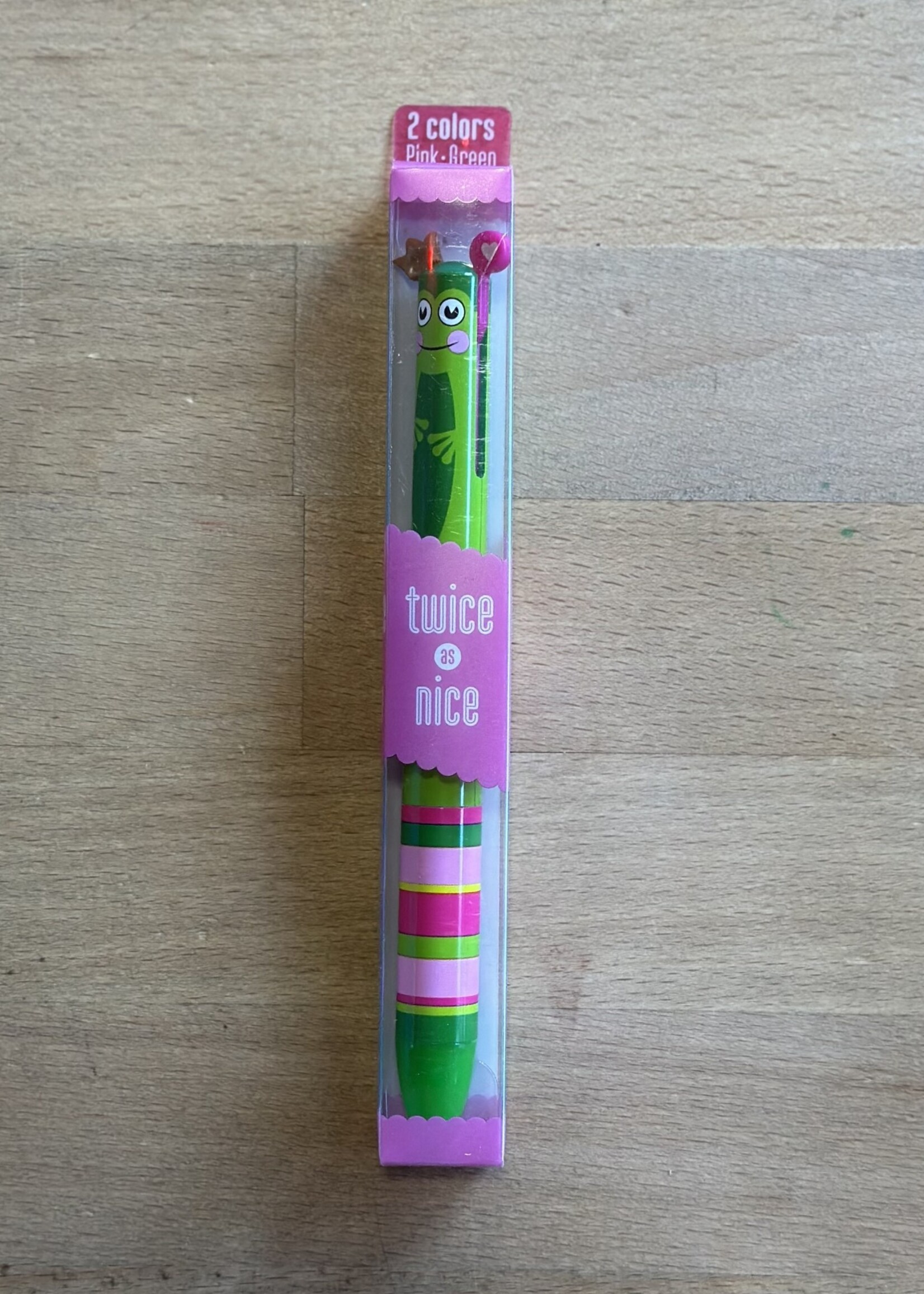 Twice as Nice 2-Color Click Pen - Pink/Green