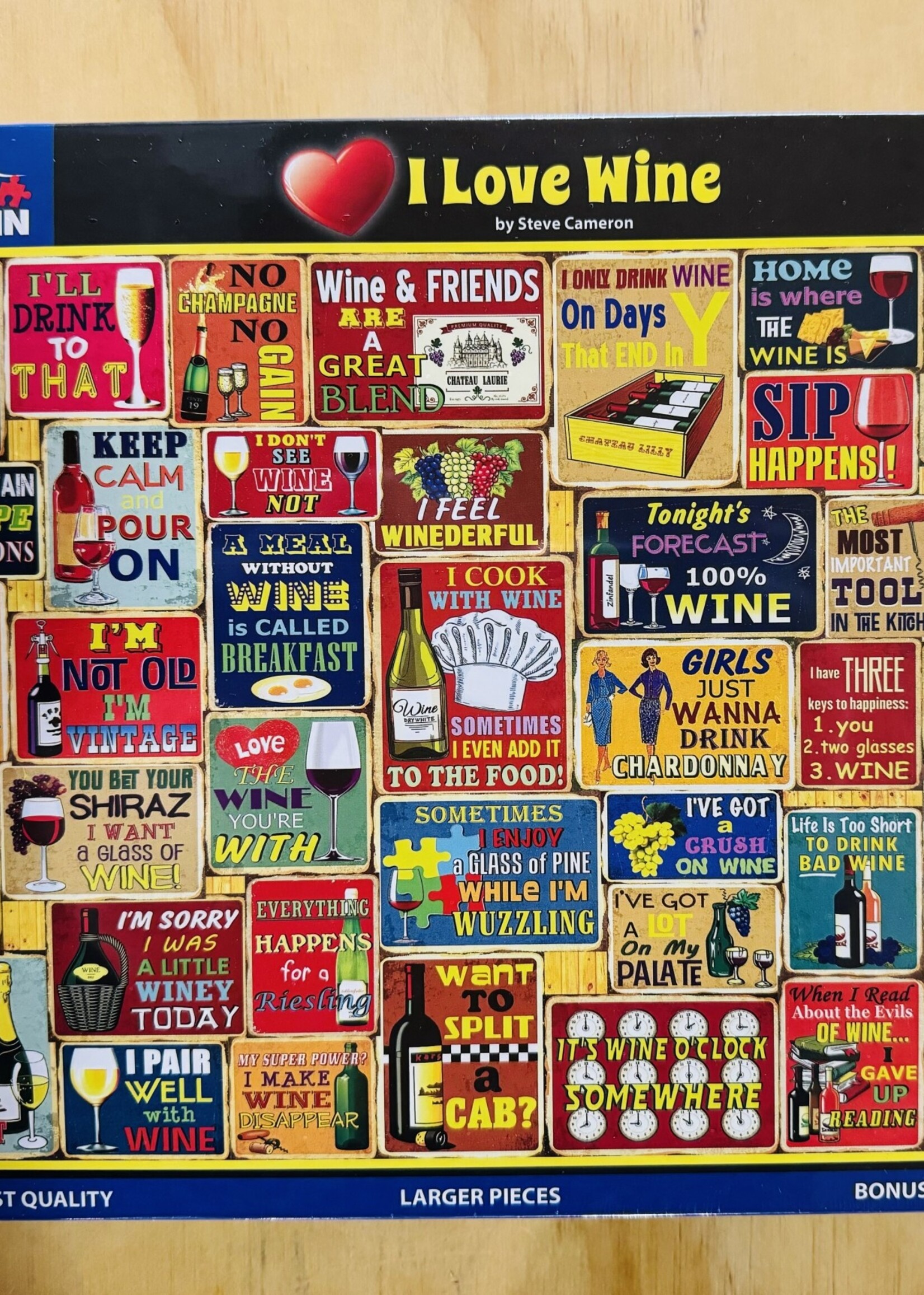 White Mountain Puzzles Puzzle- I Love Wine 1000pc