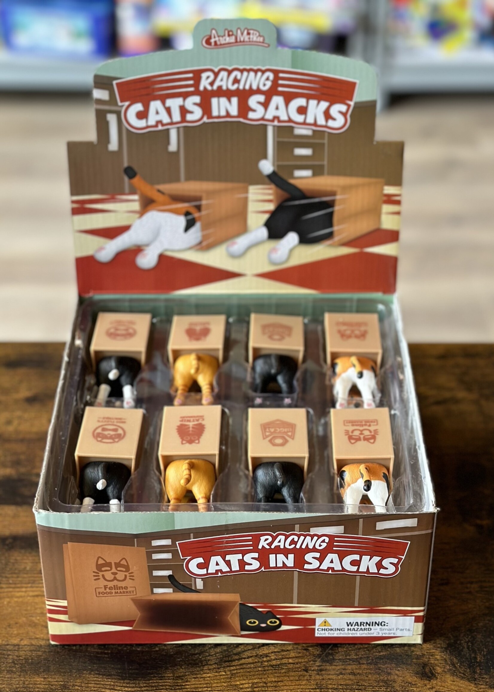 Archie McPhee Racing Cats in Sacks