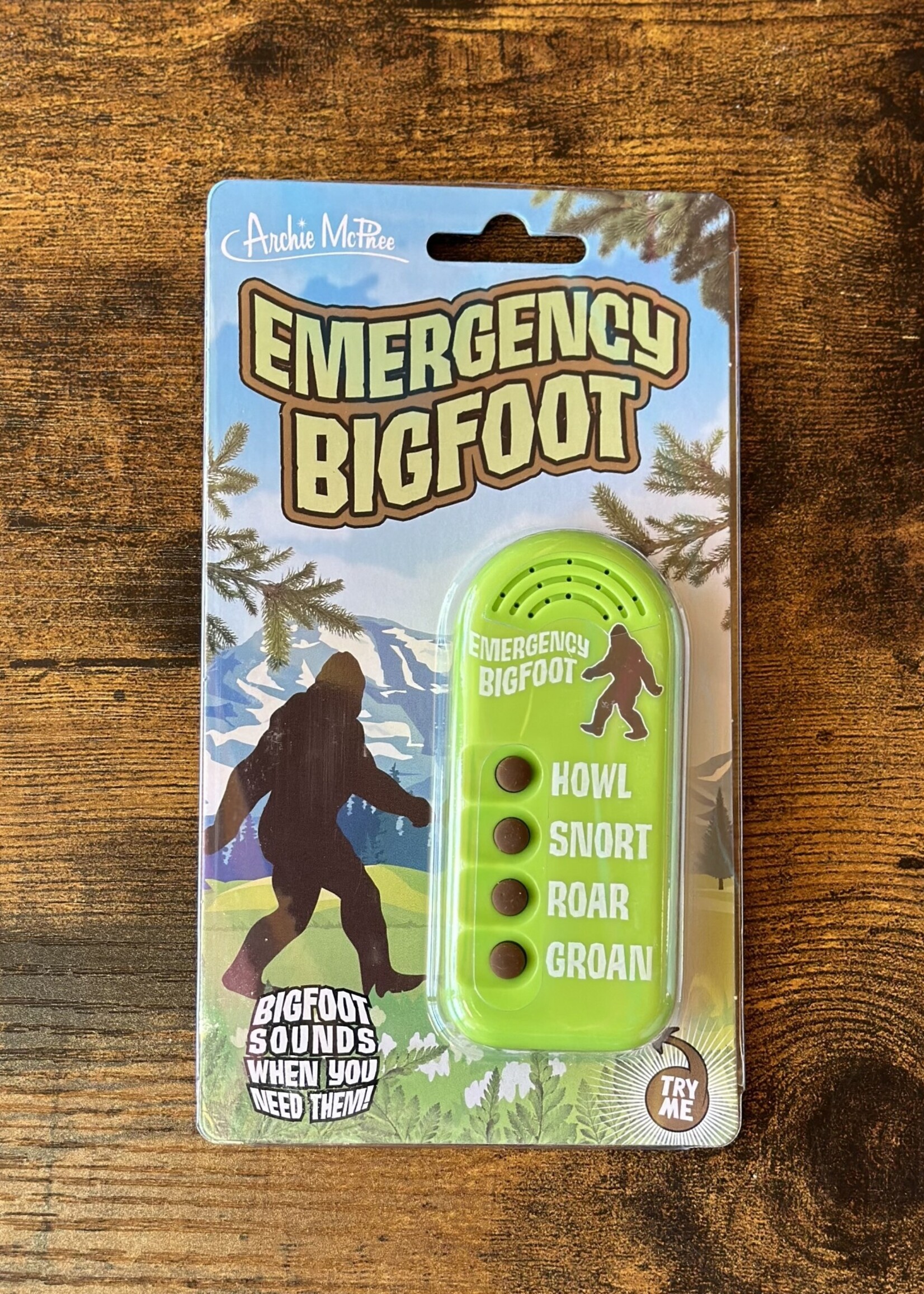 Archie McPhee Button - Emergency Bigfoot