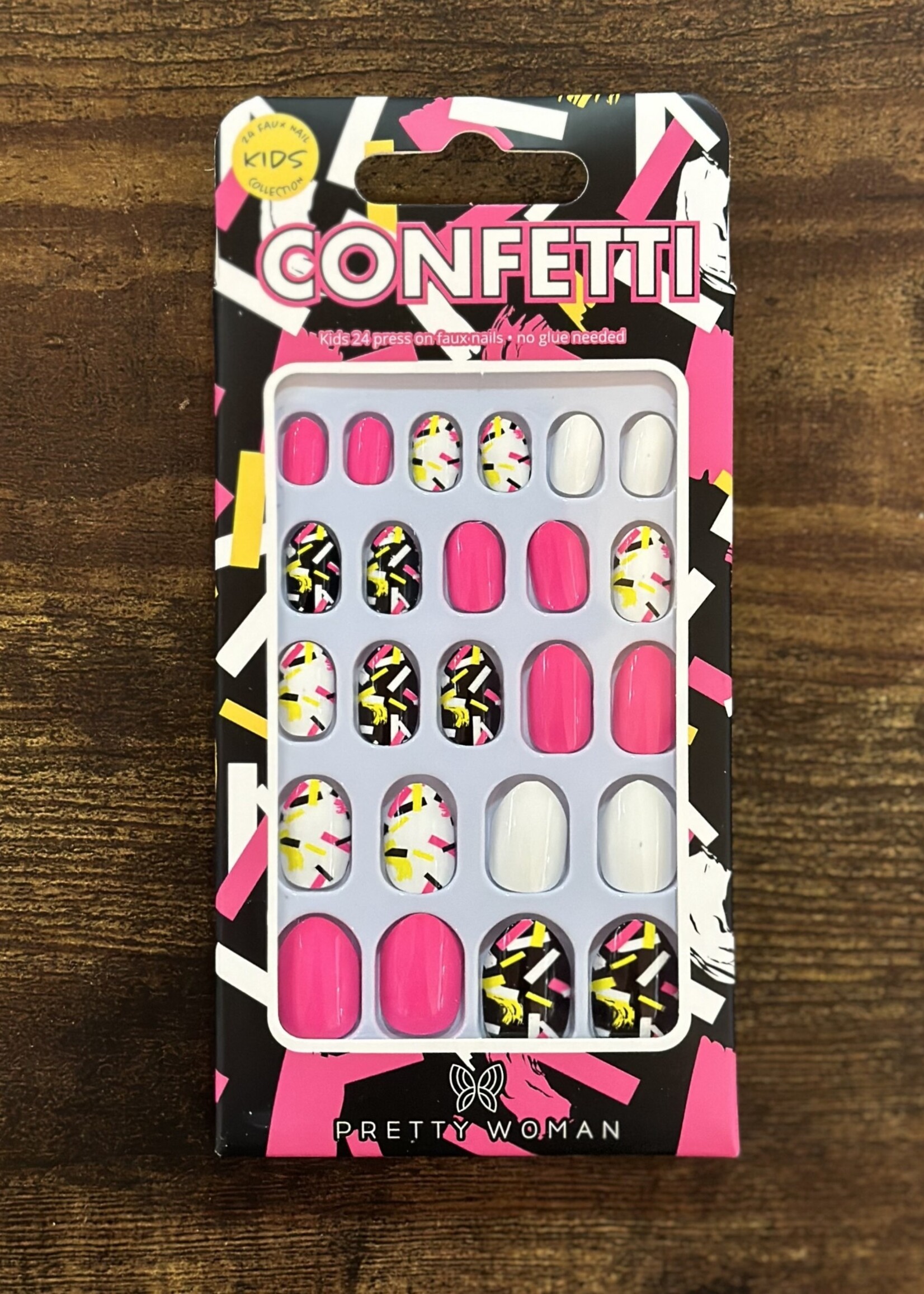 Pretty Woman Confetti Faux Nails