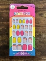 Pretty Woman Rainbow Faux Nails