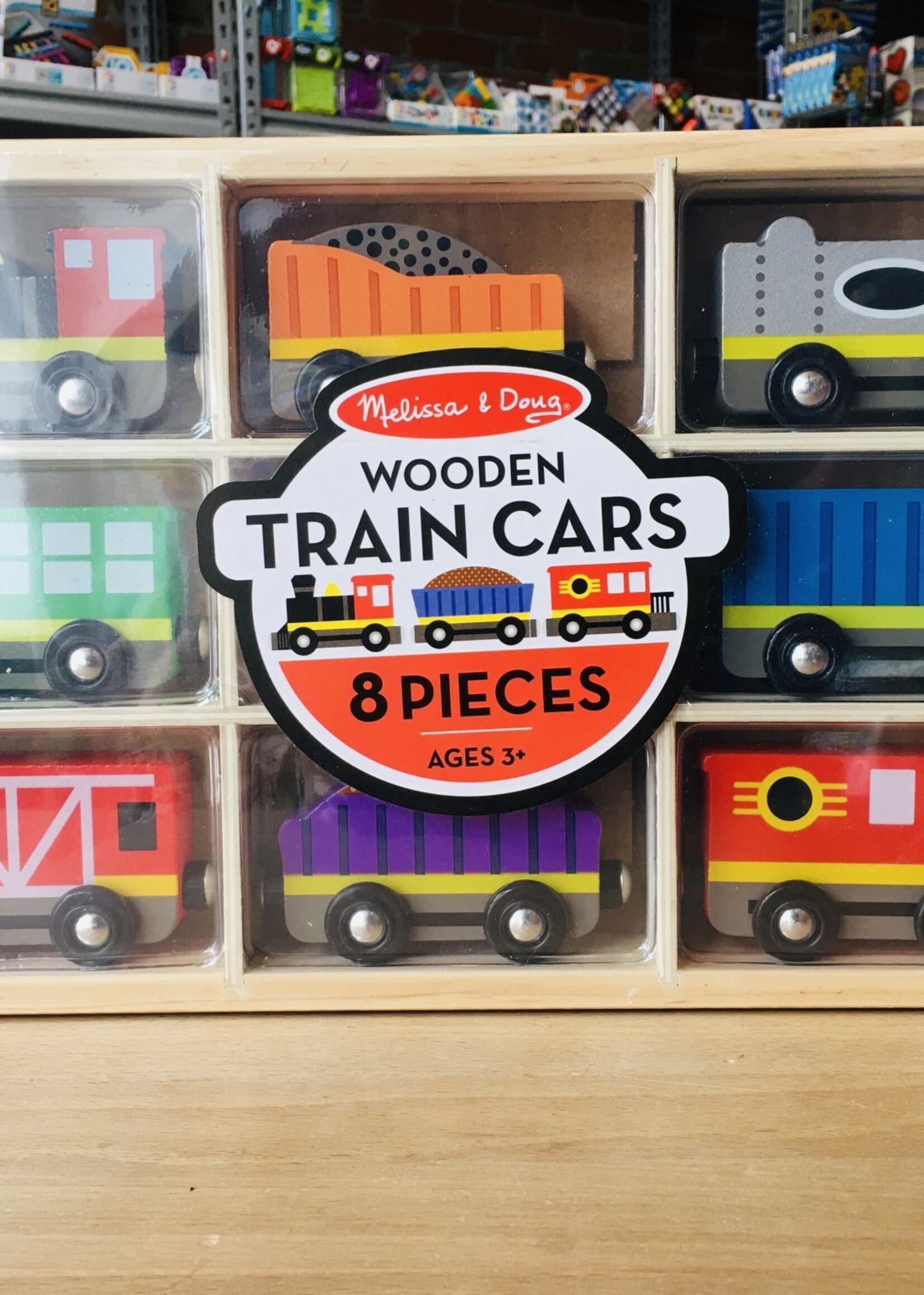 Melissa & Doug Magnetic Wooden Train Cars
