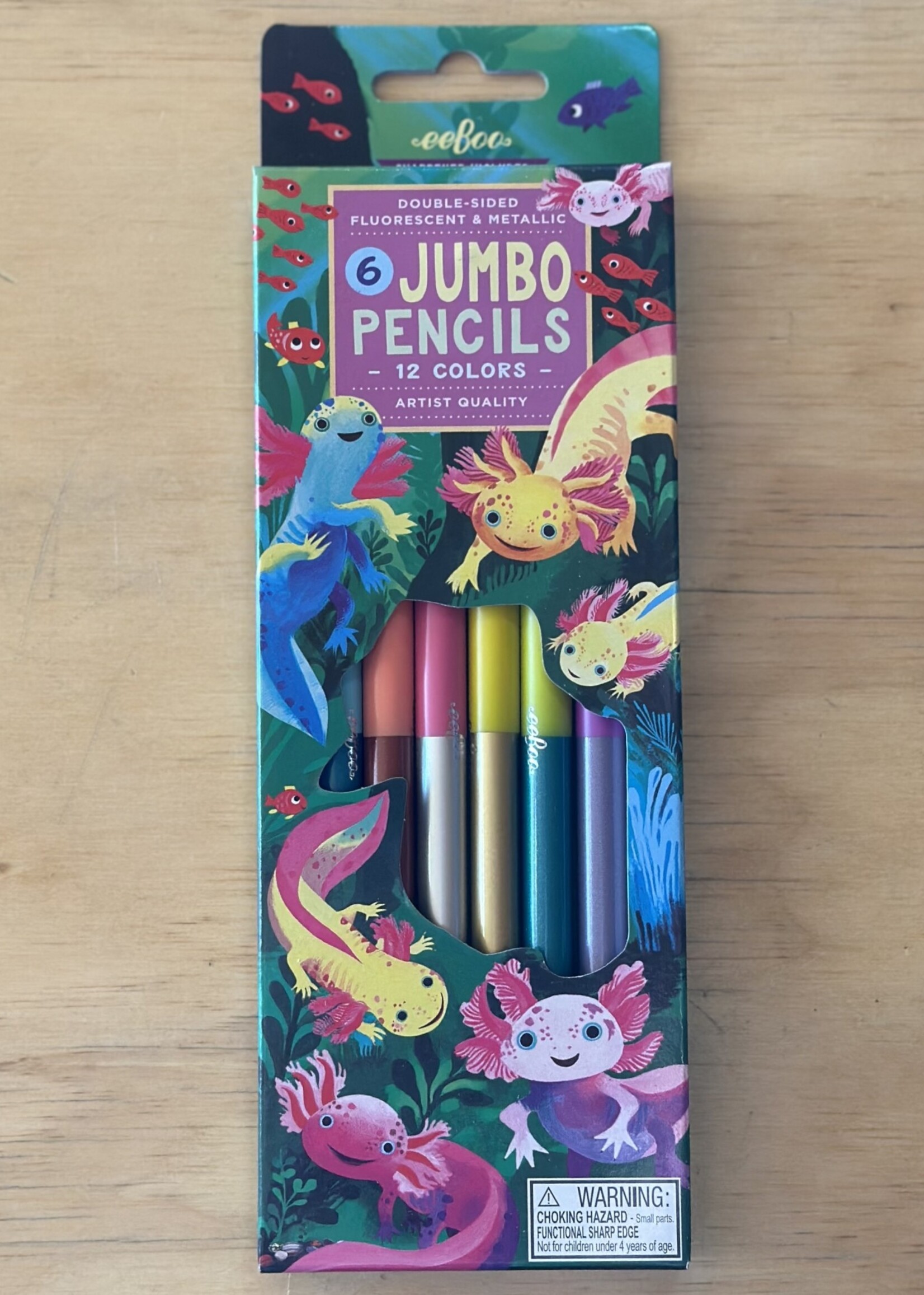 eeBoo 6 Jumbo Pencils - Axolotl