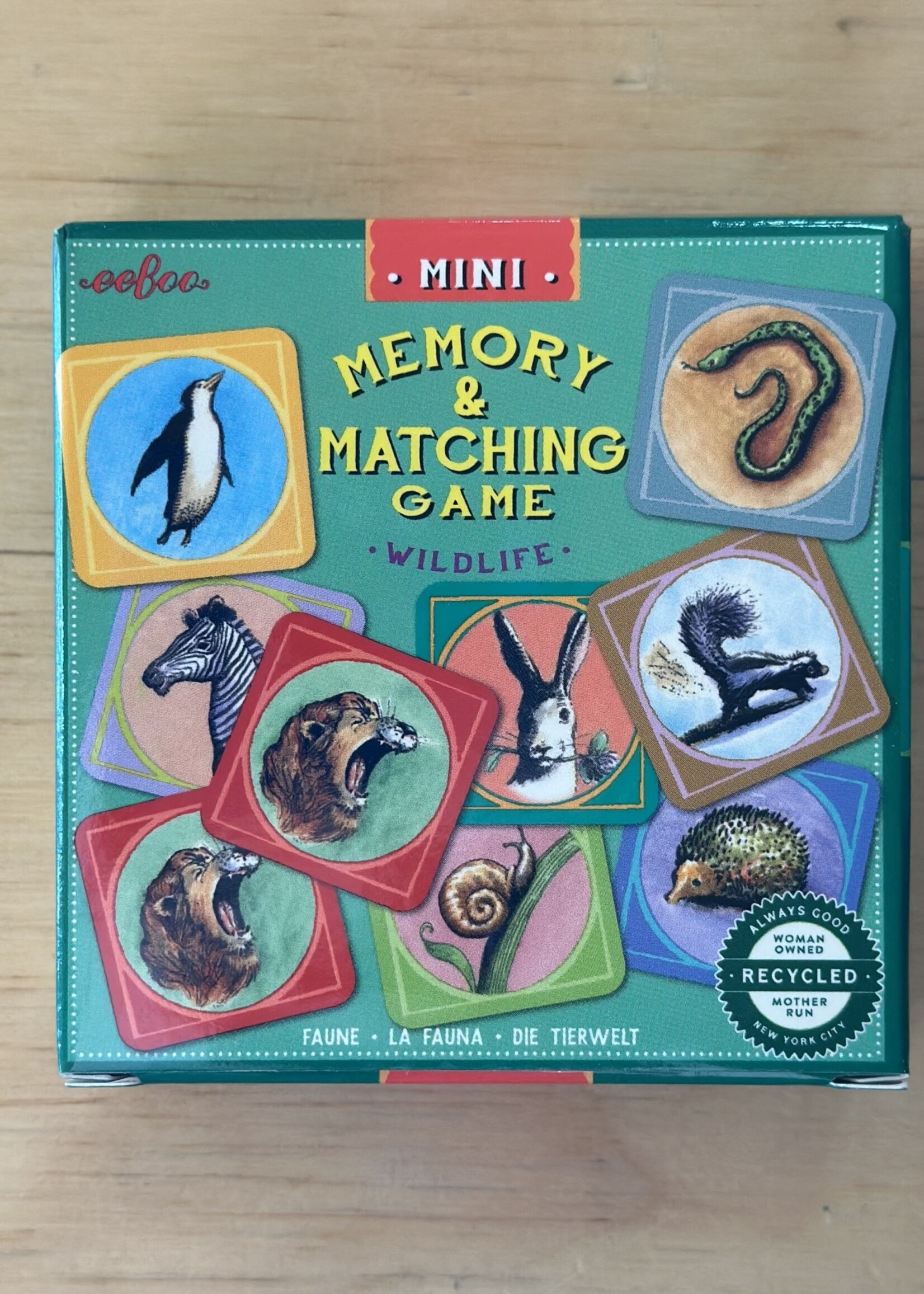 eeBoo Mini Memory & Matching Game - Wildlife