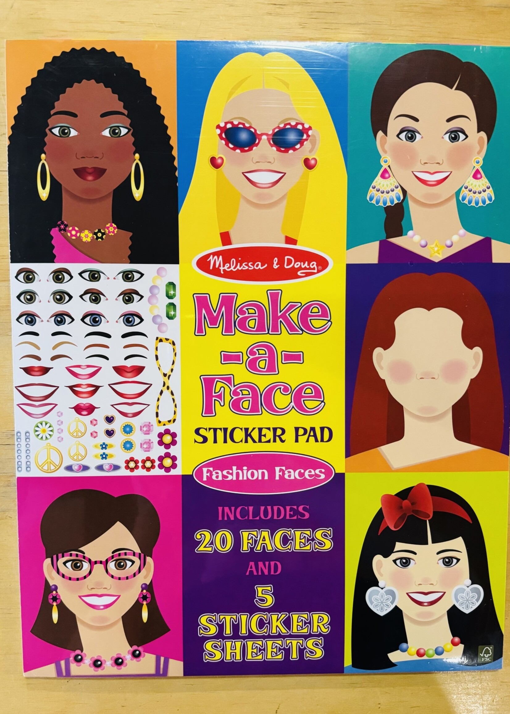 Melissa & Doug Sticker Pad - Make A Face Fashion Faces