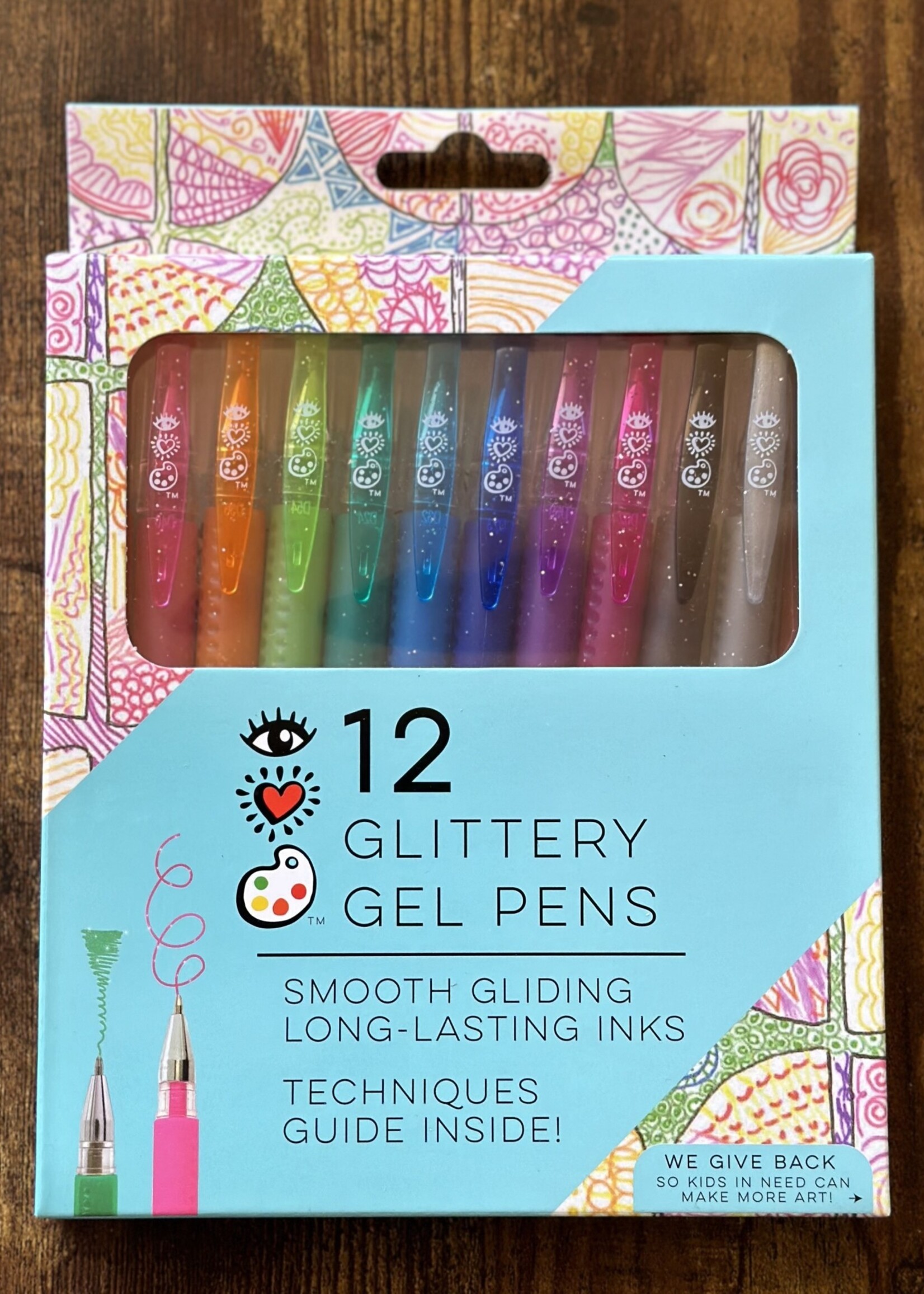Bright Stripes 12 Glitter Gel Pens