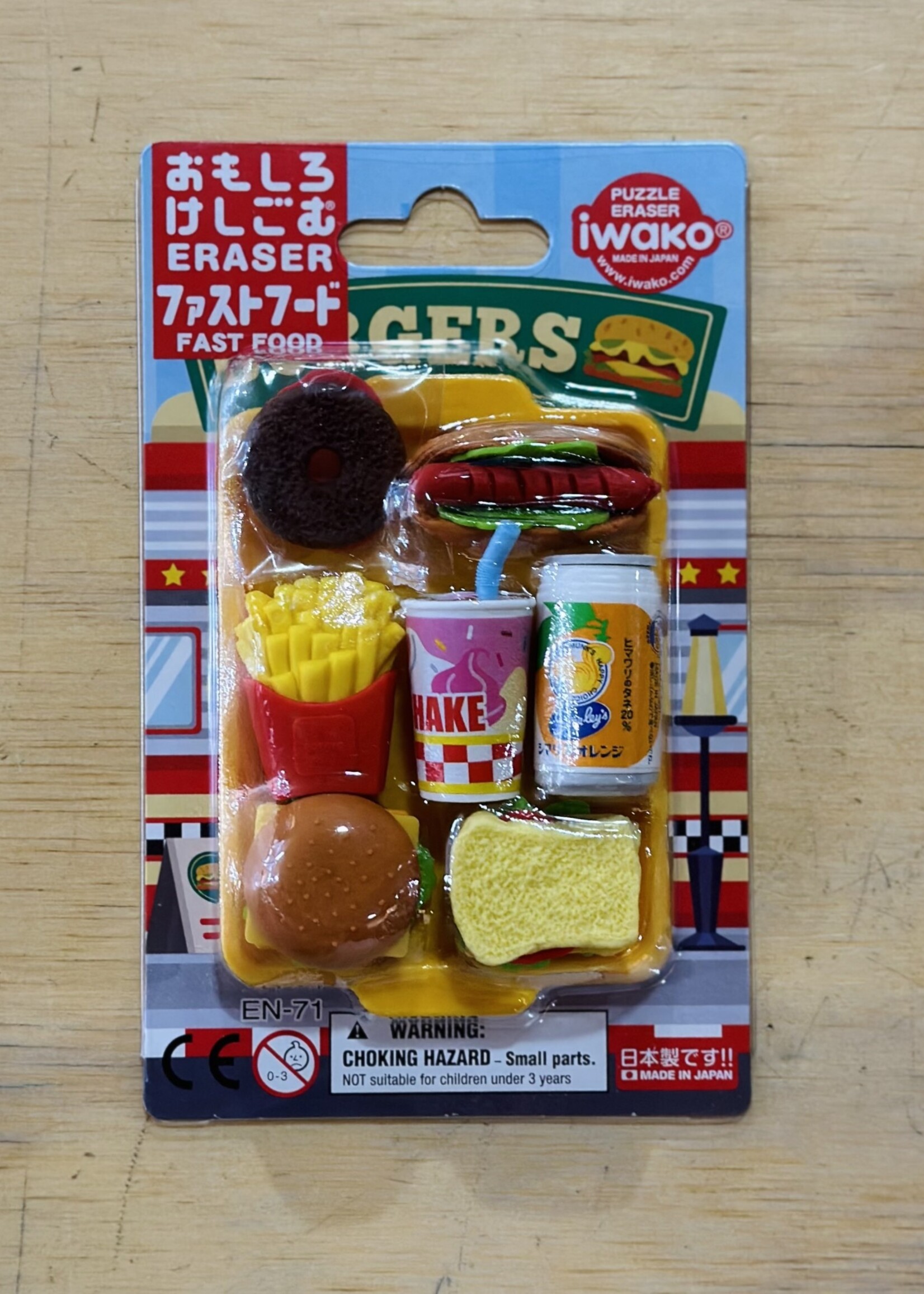 Iwako Fast Food Eraser Card Set
