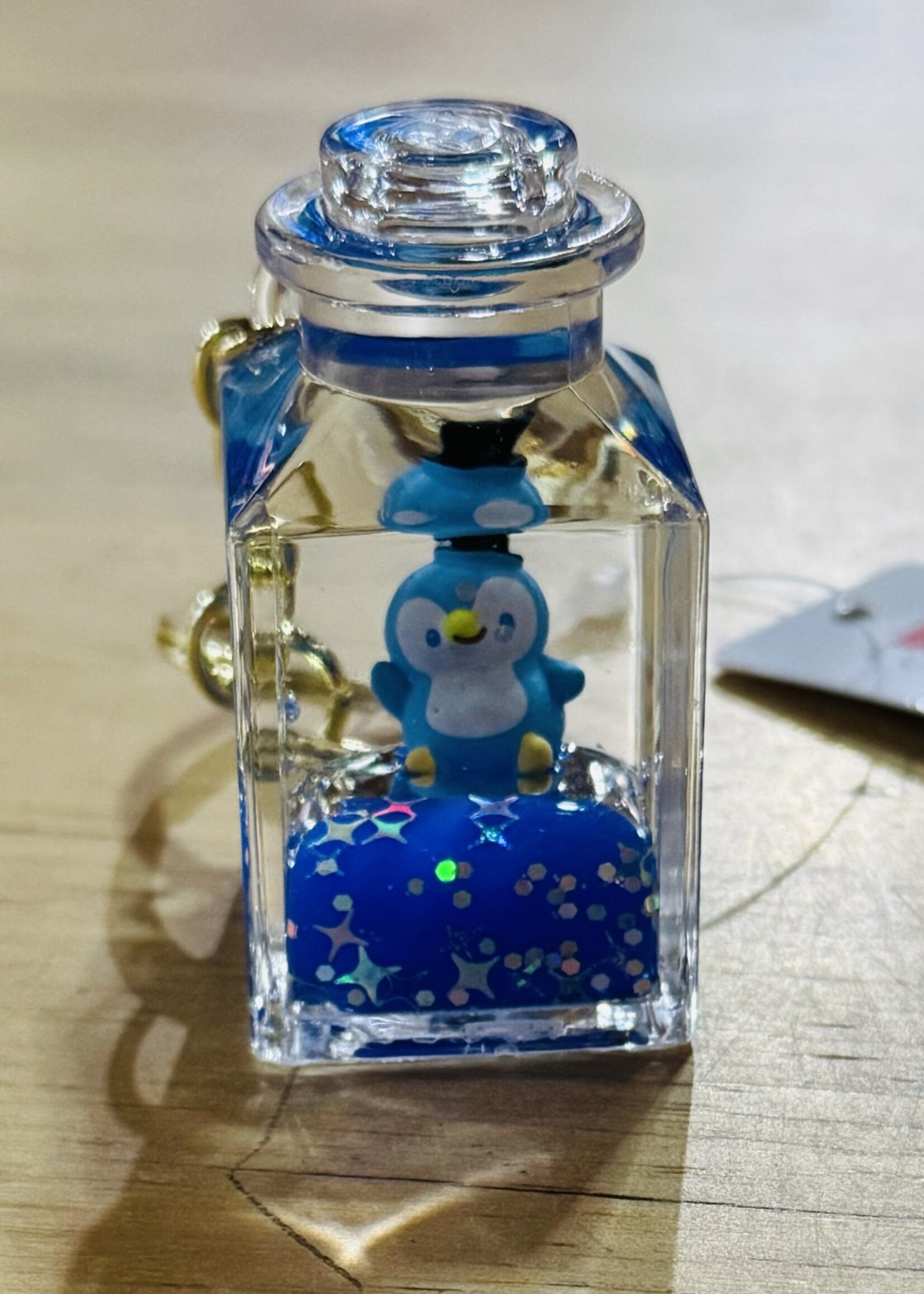 BC USA Penguin Square  Bottle Keycharm - Blue