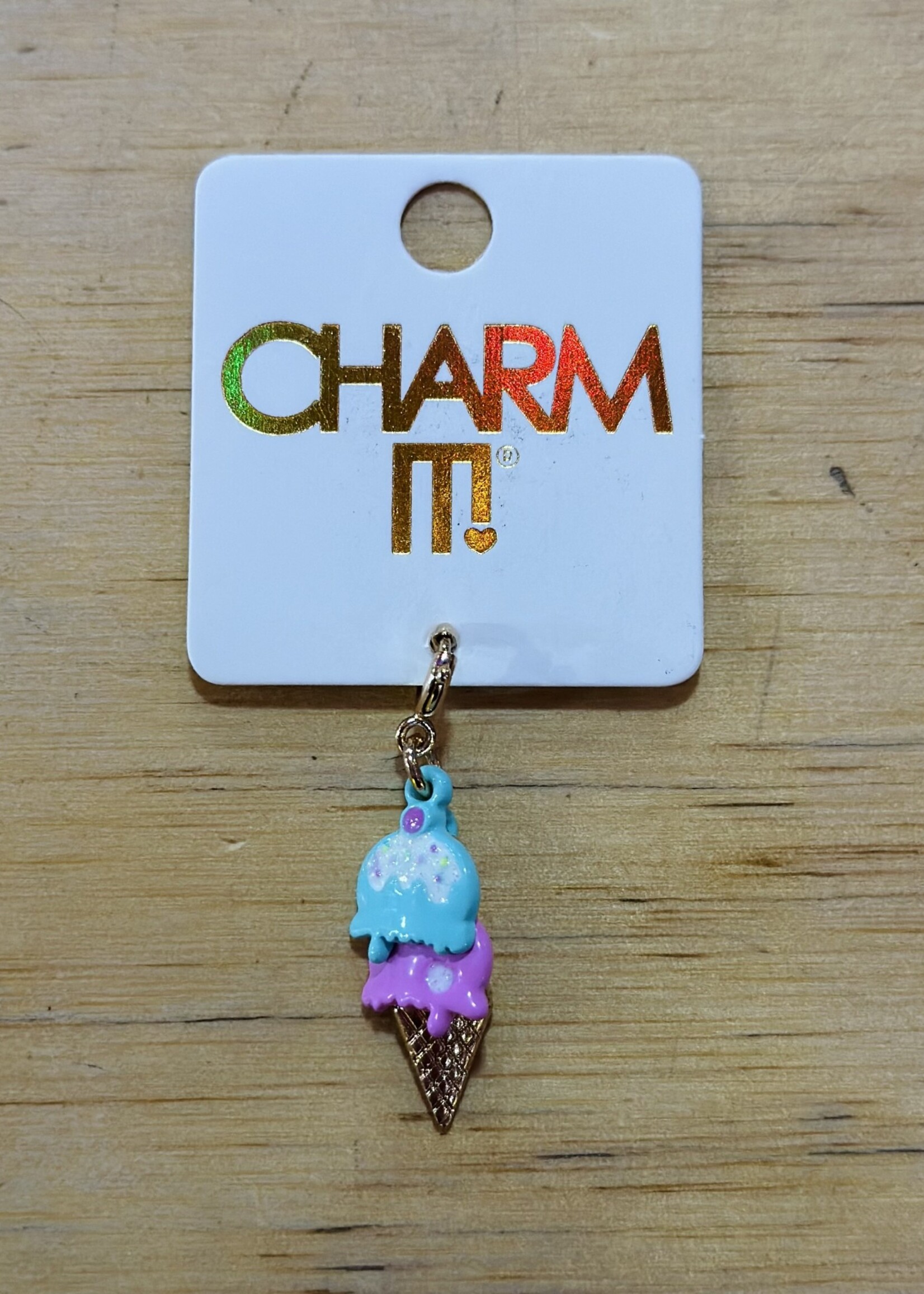 Charm It! Charm It! - Gold Swivel Ice Cream Cone Charm