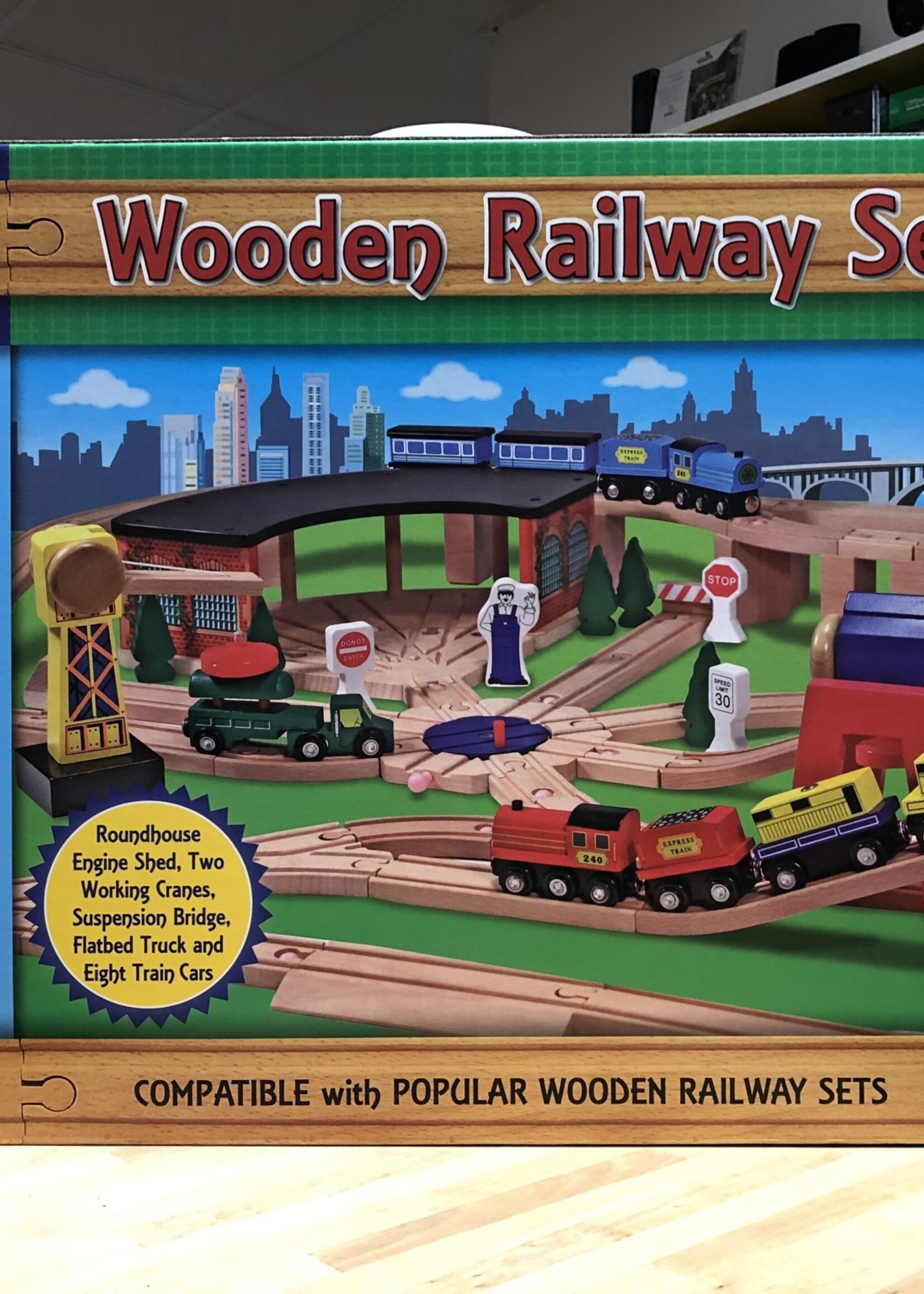 Melissa & Doug Wooden Railway Set