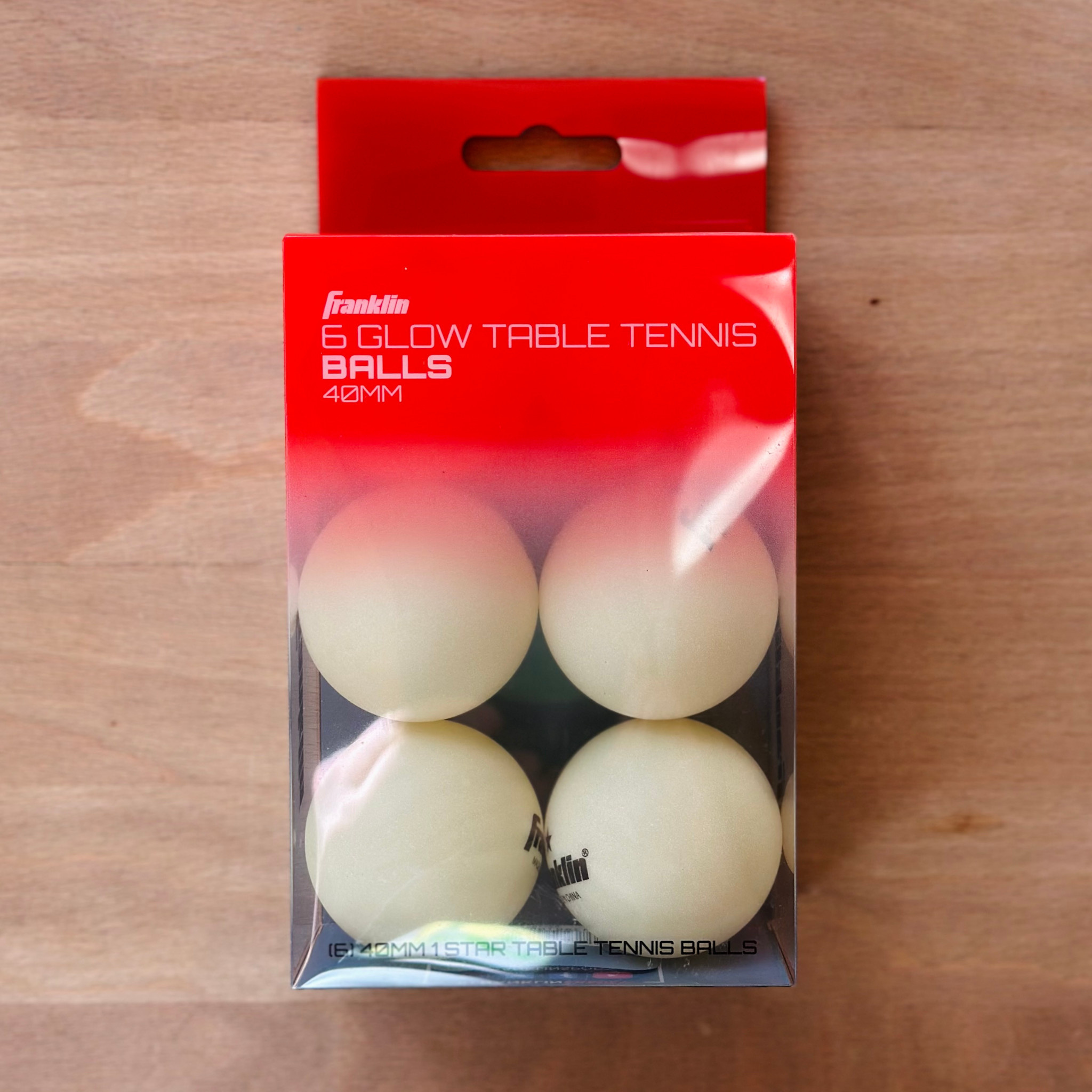 6 Glow Table Tennis Balls