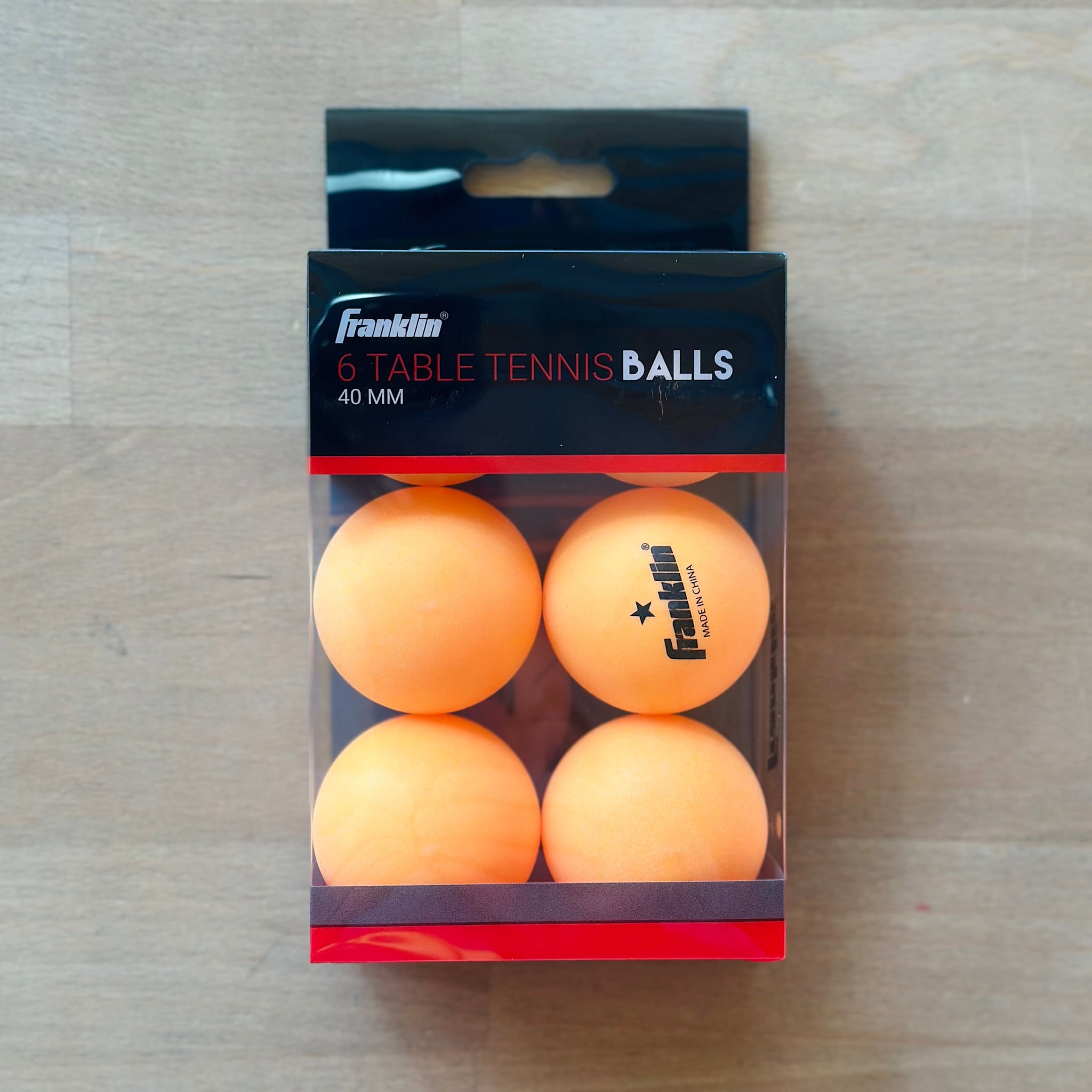 6 Table Tennis Balls (Orange)