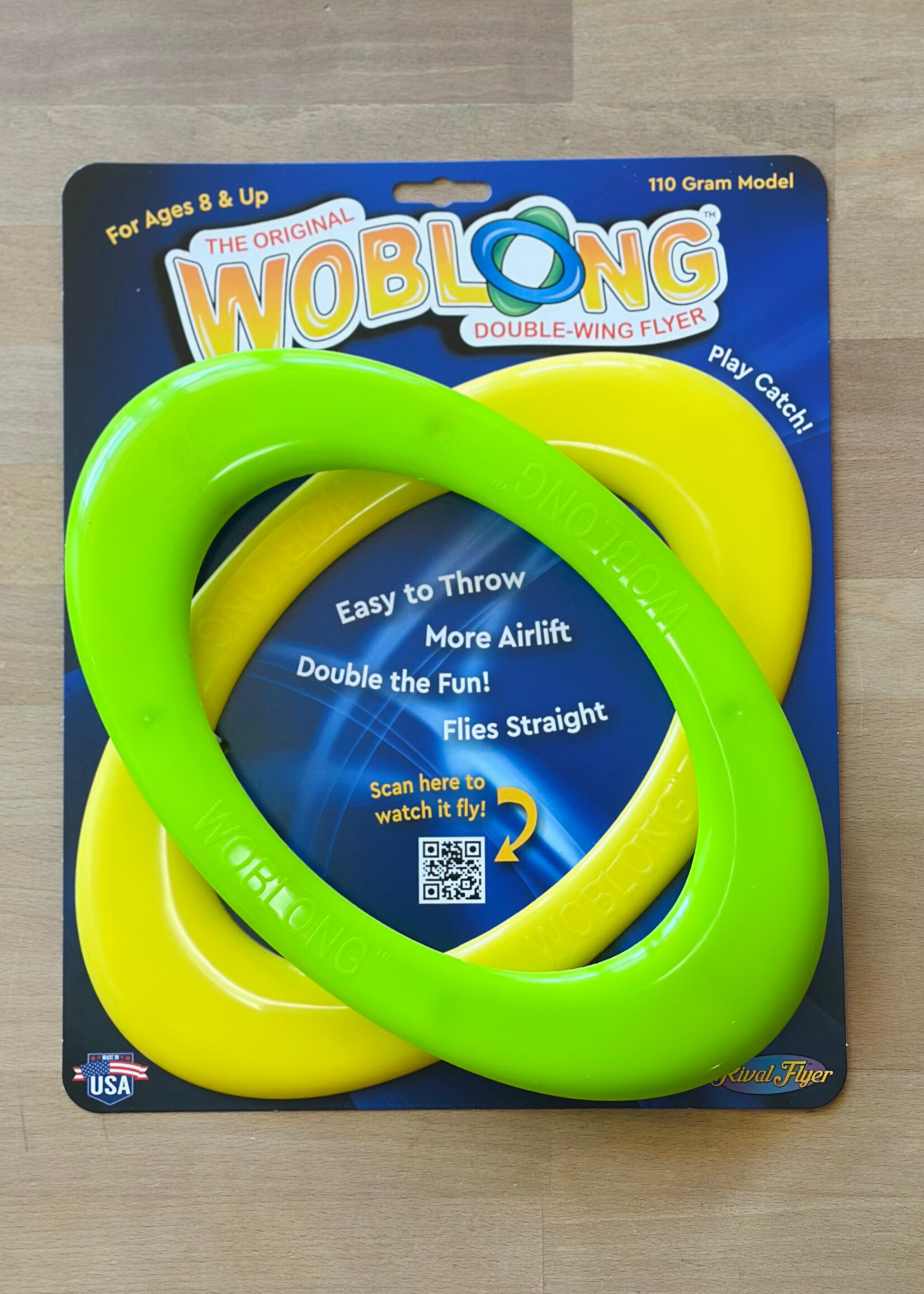 Rival Flyer Woblong Double-Wing Flyer (Green/Yellow)
