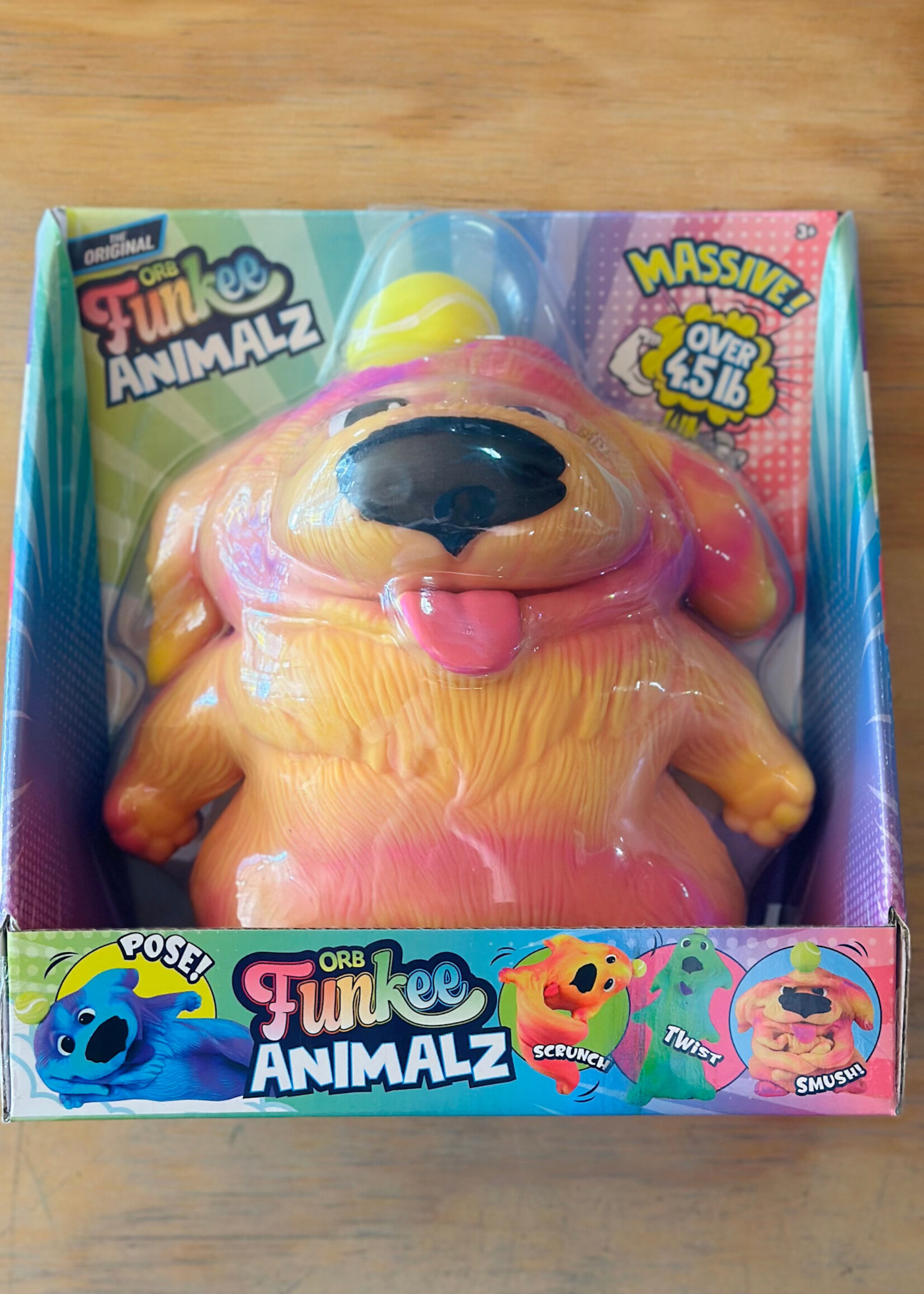 ORB Funkee Animalz Dog with Ball - Pink/Orange