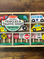 Melissa & Doug Wooden Vehicles and Traffic Signs
