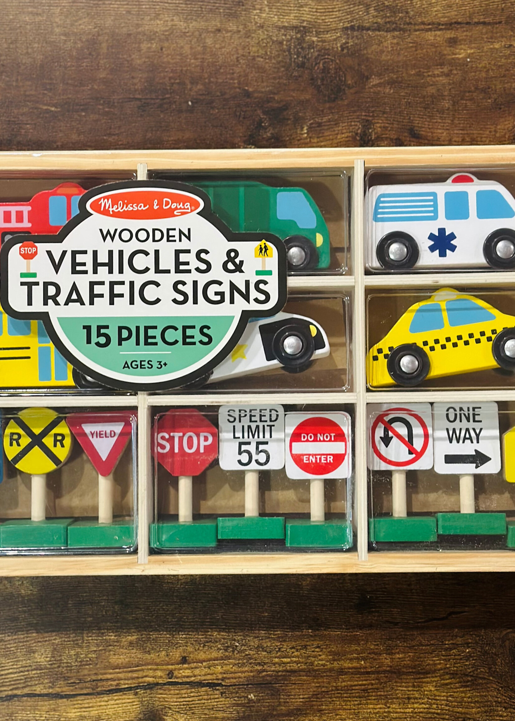 Melissa & Doug Wooden Vehicles and Traffic Signs