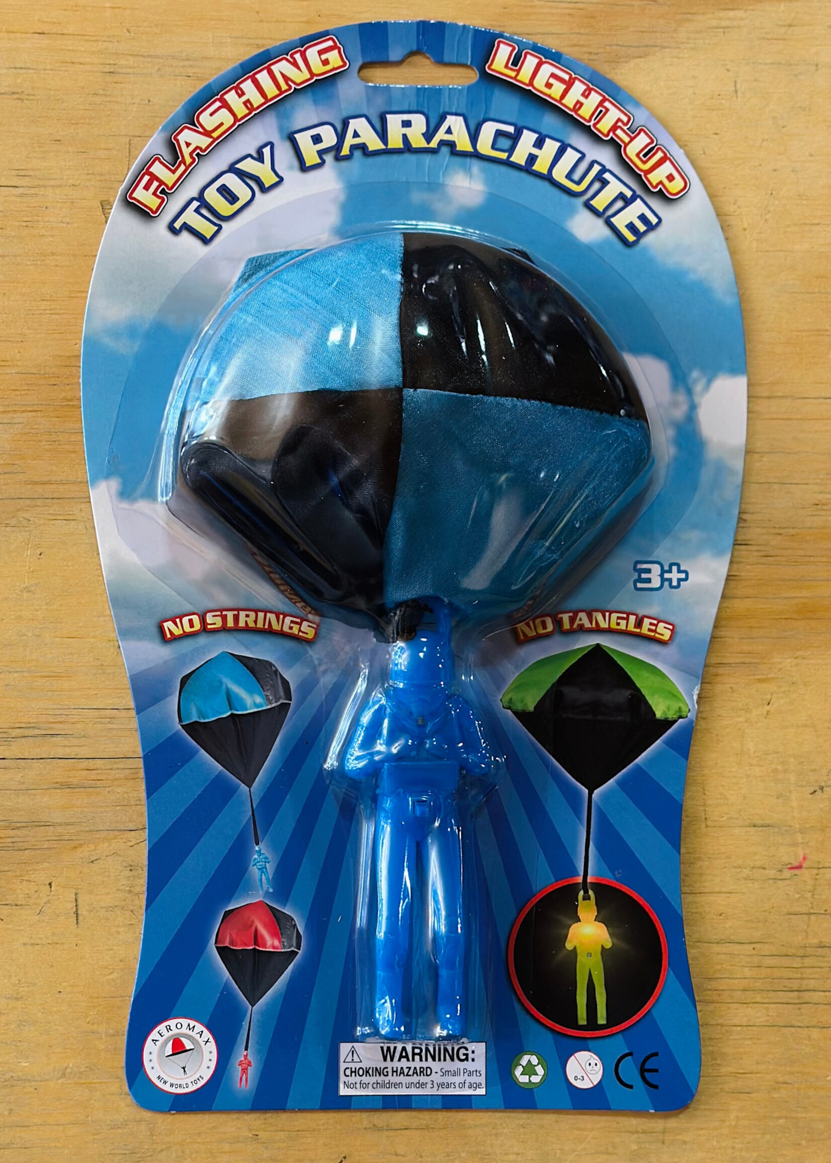 Aeromax Flashing Light-Up Toy Parachute (Blue)