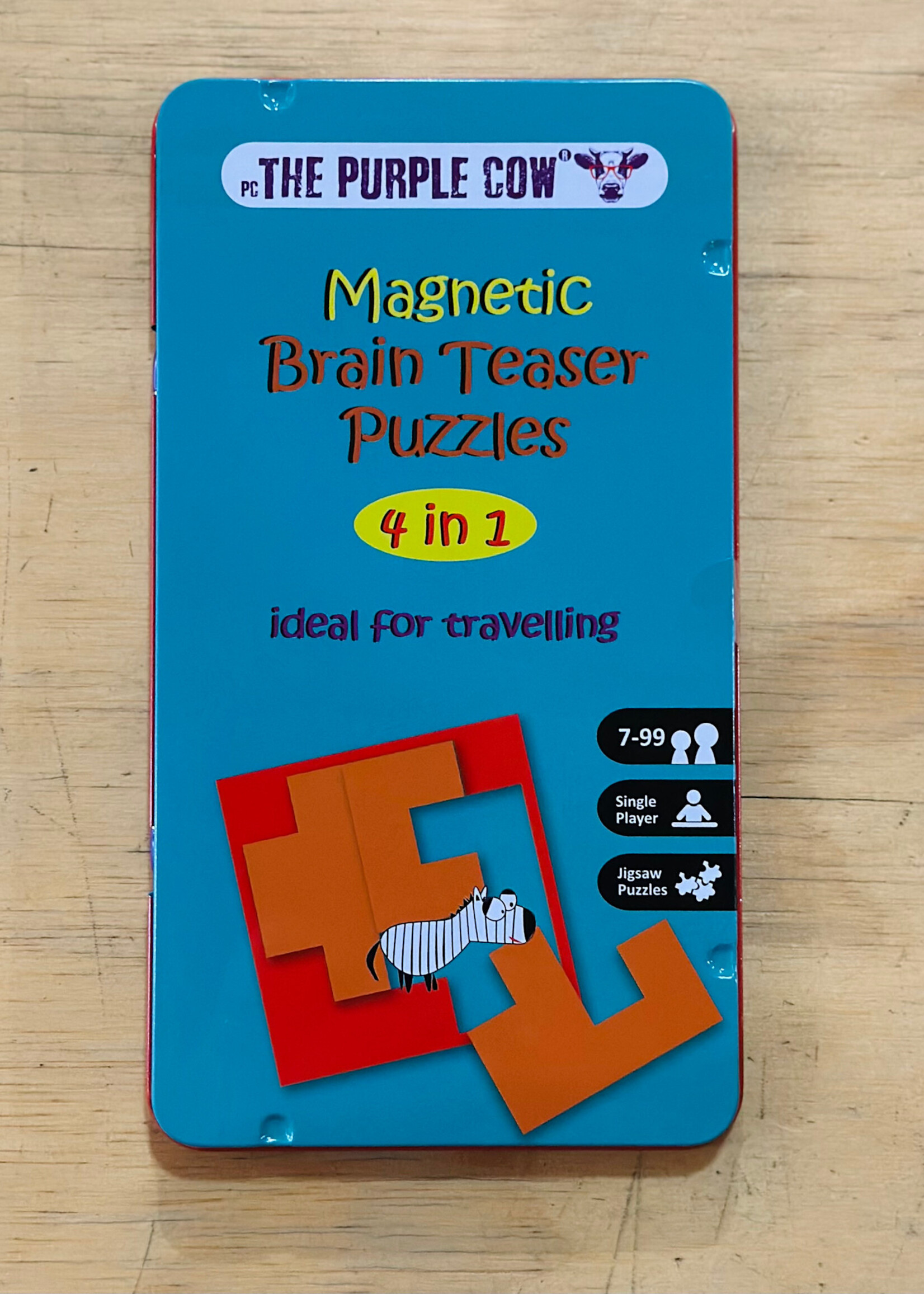 The Purple Cow Travel Game - Magnetic Brain Teaser Puzzles (4-in-1)