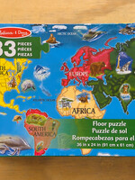 Melissa & Doug Puzzle - World Map Floor 33 Pc.