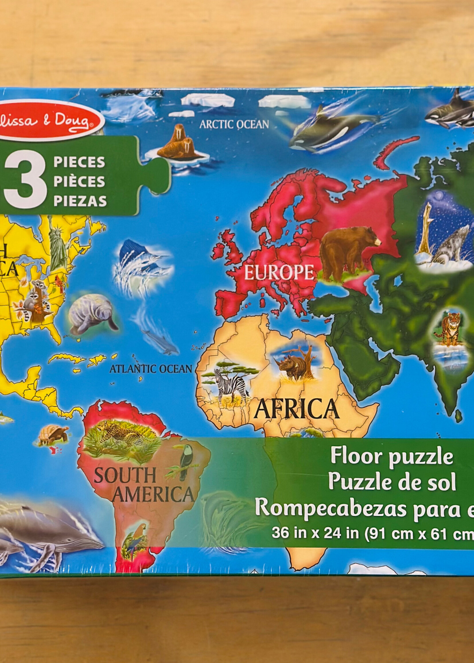 Melissa & Doug Puzzle - World Map Floor 33 Pc.