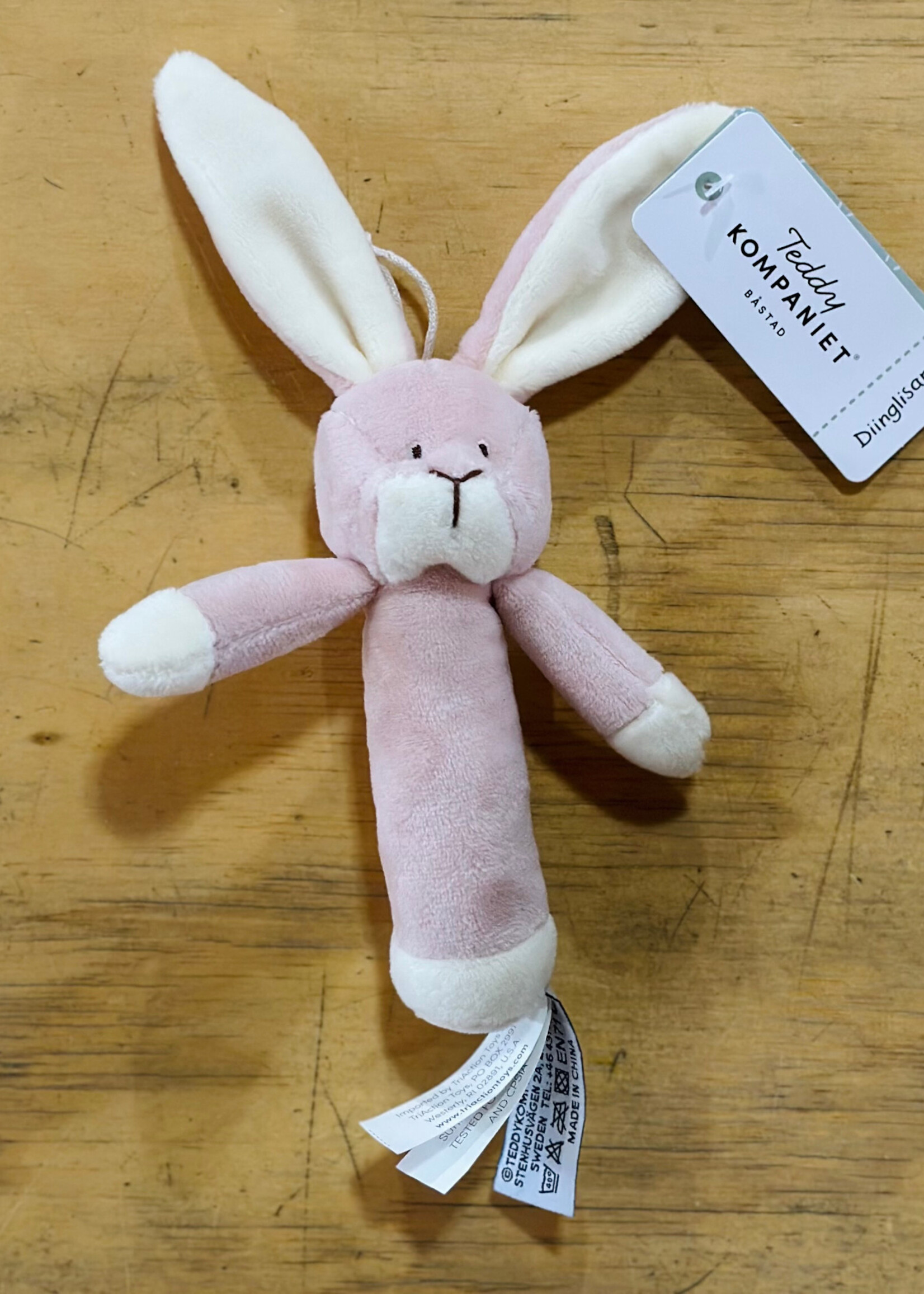 Teddy Komaniet Rattle - Rose Bunny Rattle