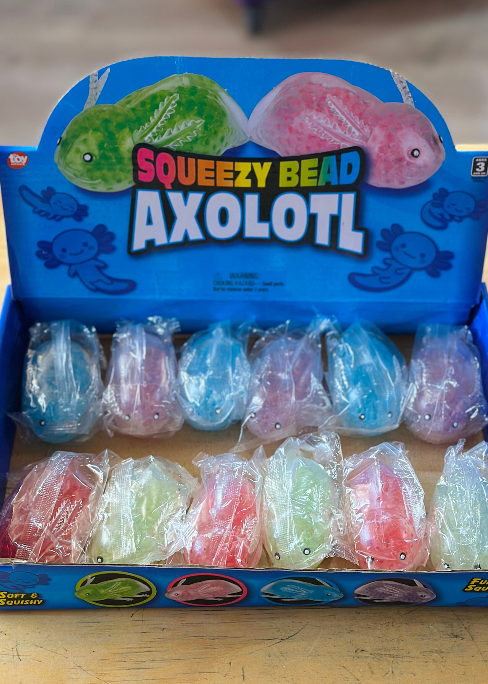 The Toy Network 3.5” Squeezy Bead Axolotl (Purple)
