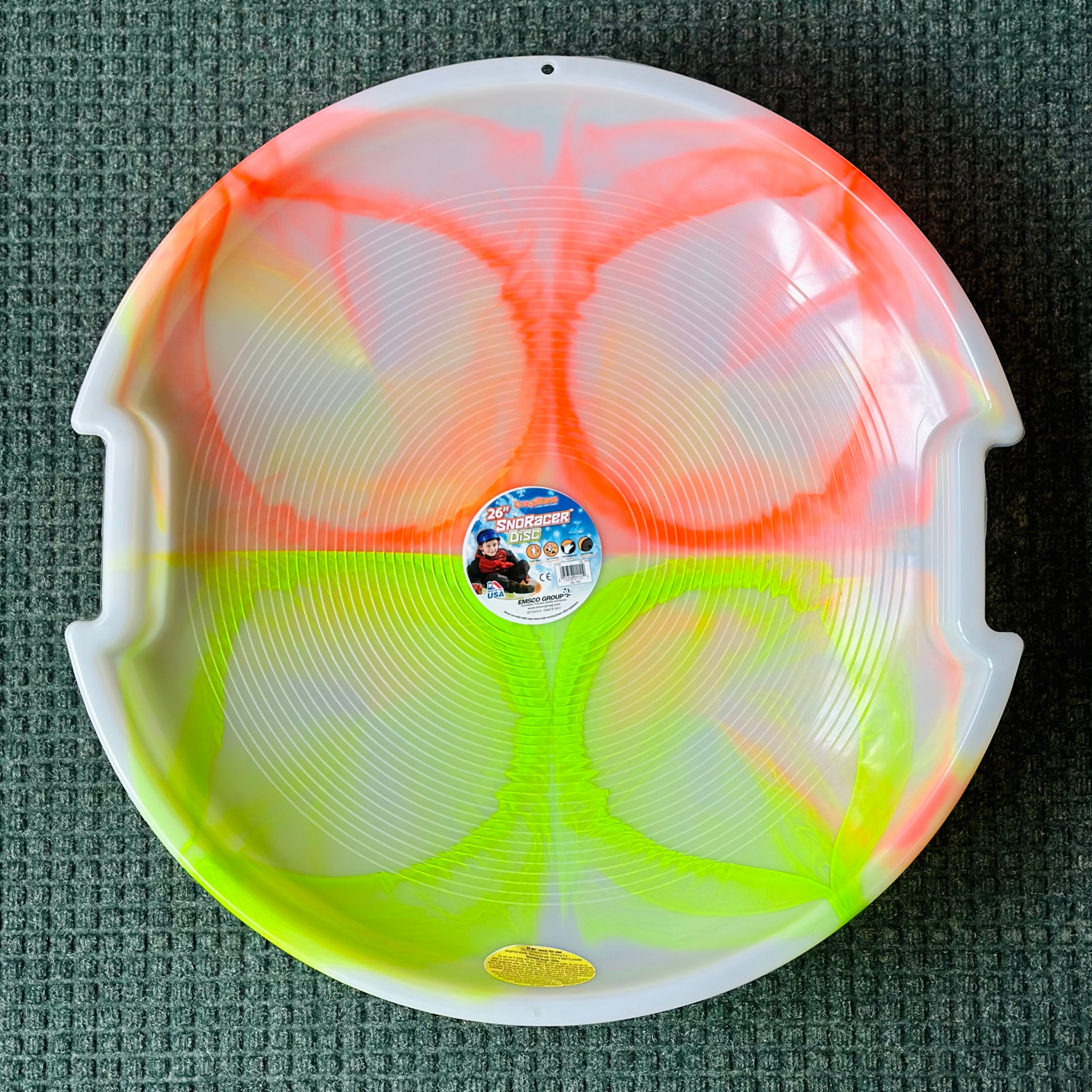 26” SnoRacer Disc (Orange/Green)