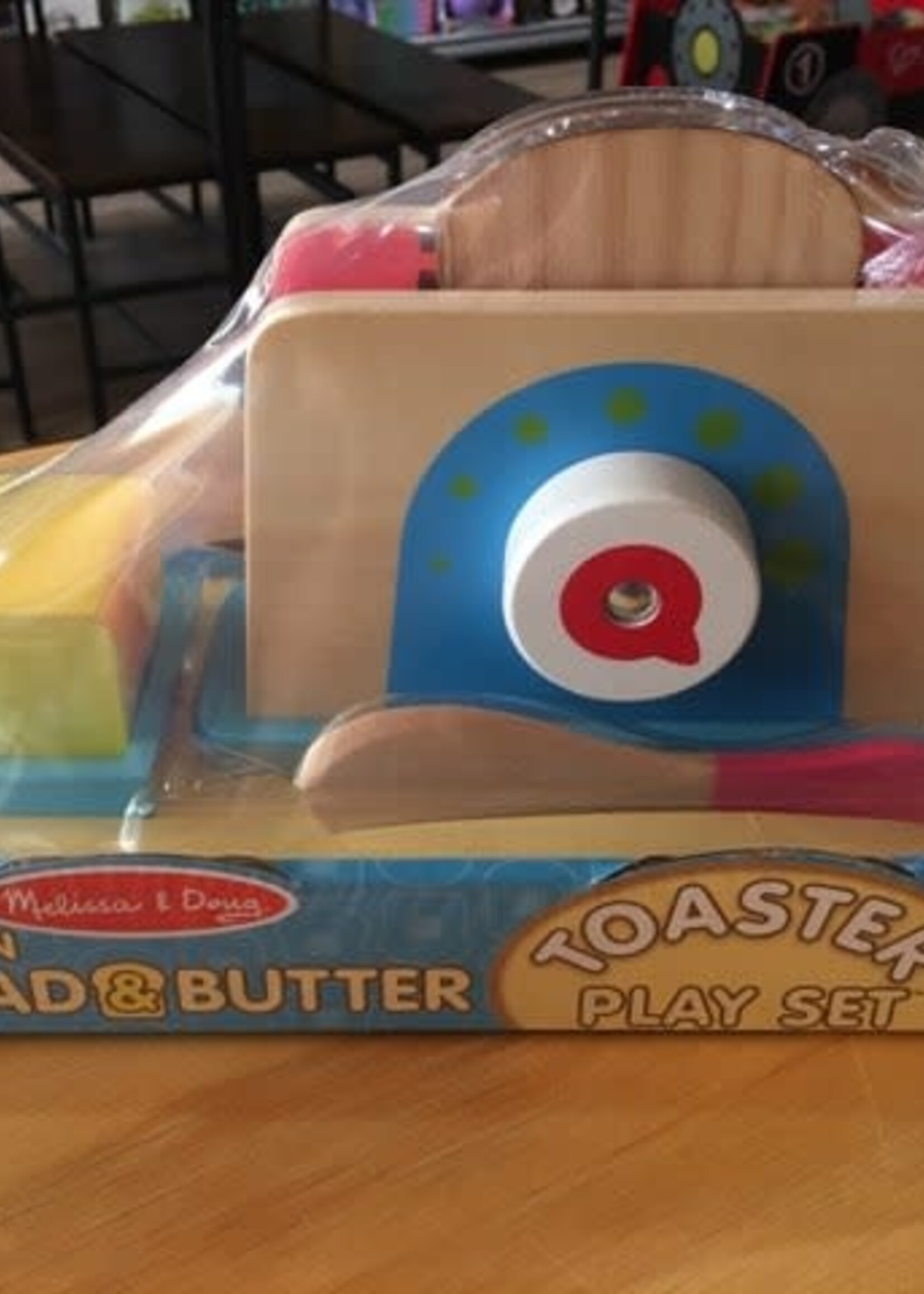 Melissa & Doug Wooden Bread & Butter Toaster Set