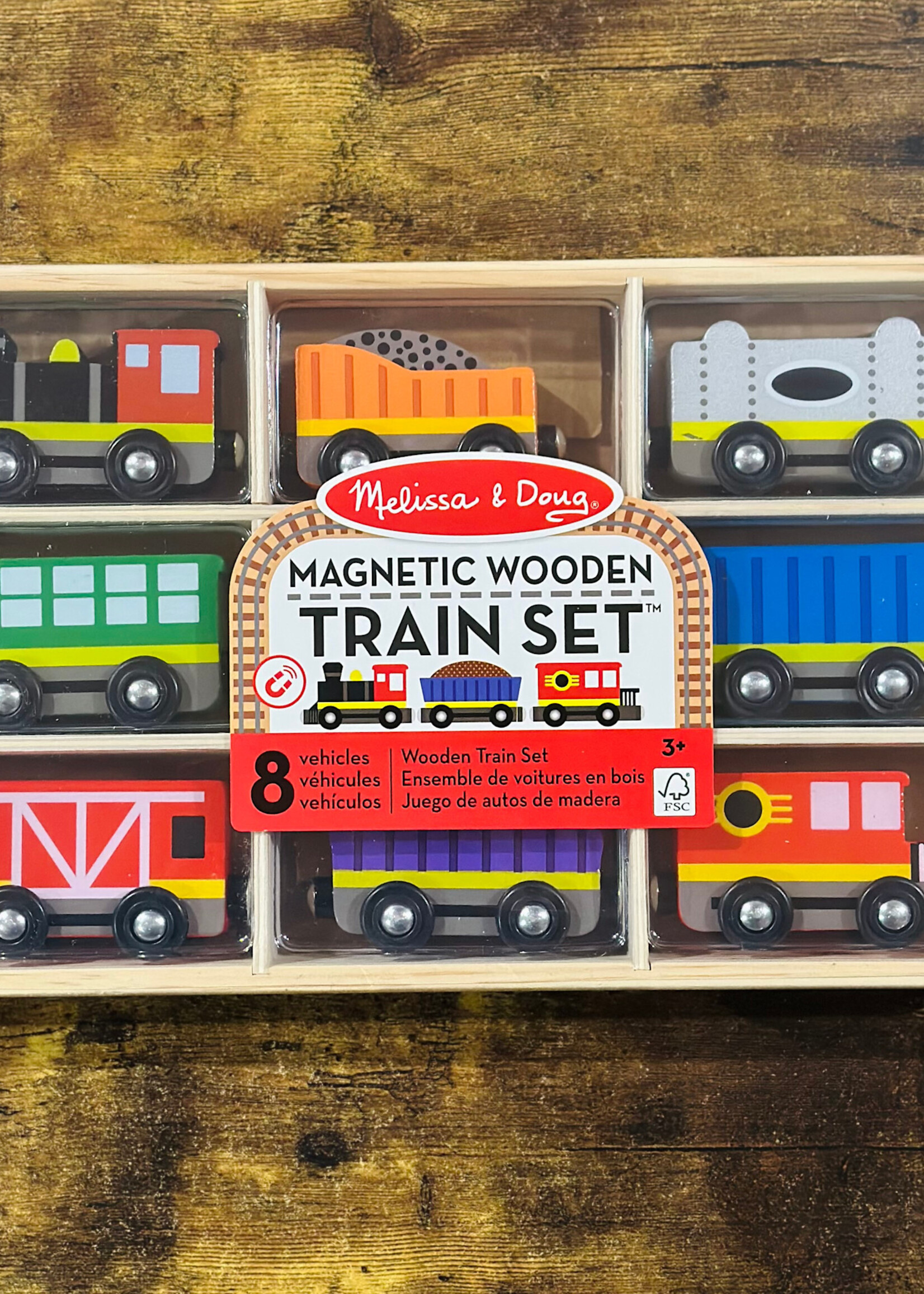 Melissa & Doug Magnetic Wooden Train Cars