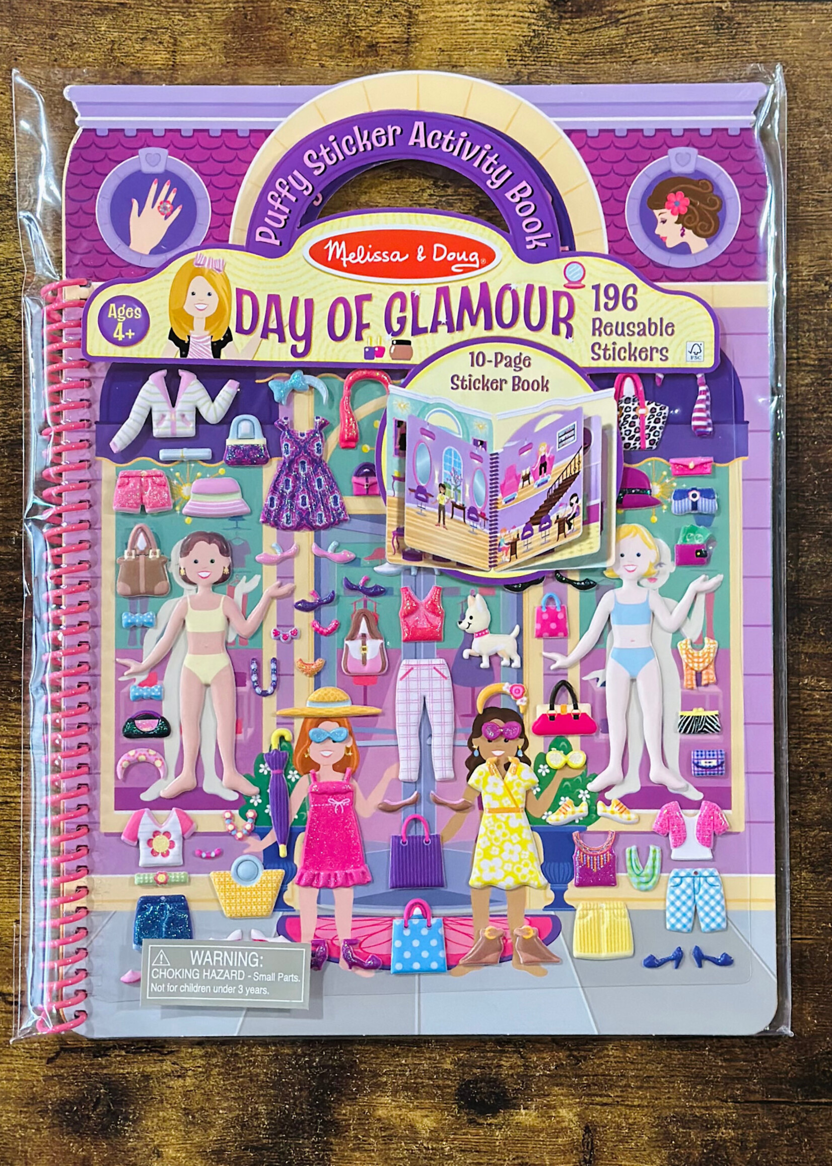 Melissa & Doug Deluxe Puffy Sticker Album - Day of Glamour