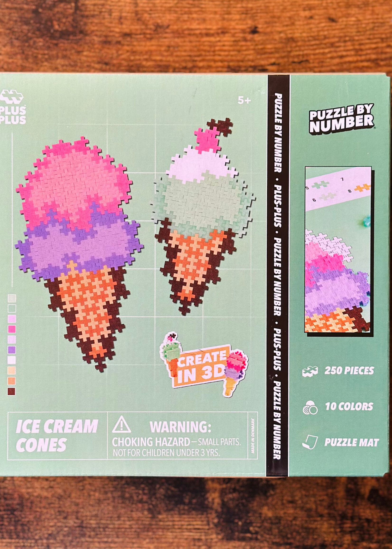 Plus-Plus Puzzle by Number - 250 Pc. Ice Cream Cones