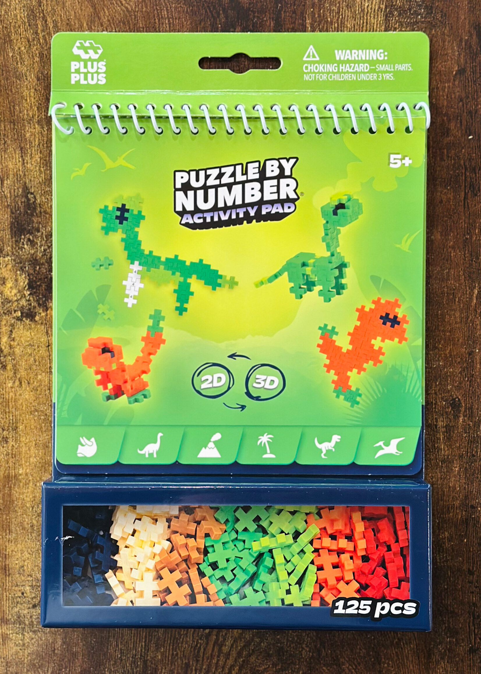 Plus-Plus Puzzle by Number - 125 Pc. Dinosaurs (Activity Pad)