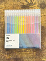 18 Capped Iridescent Glitter Gel Ink Pens