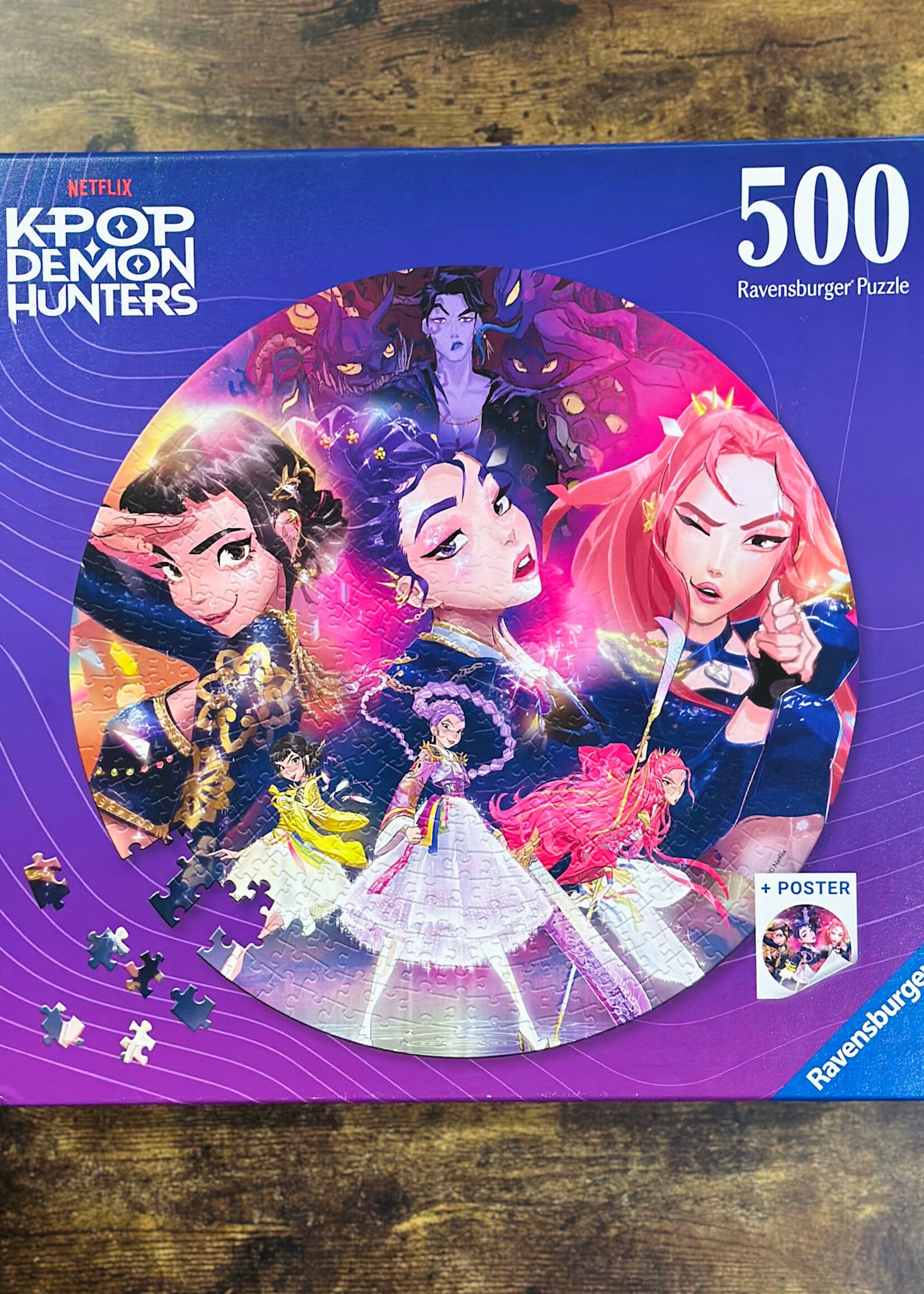 Ravensburger Puzzle - K-Pop Demon Hunters for the Fans! 500 Pc. (Round)