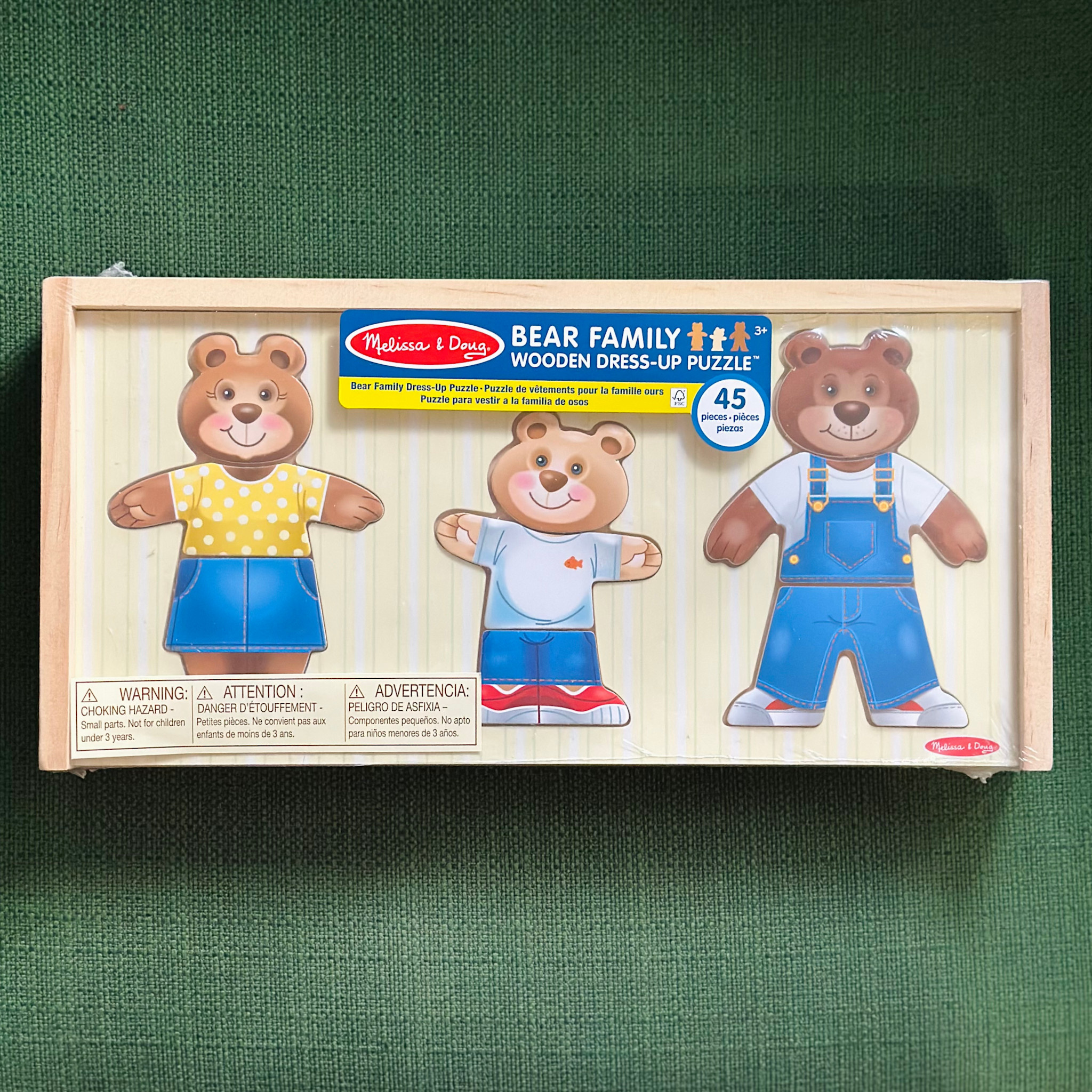 Wooden Bear Family Dress-Up Puzzle