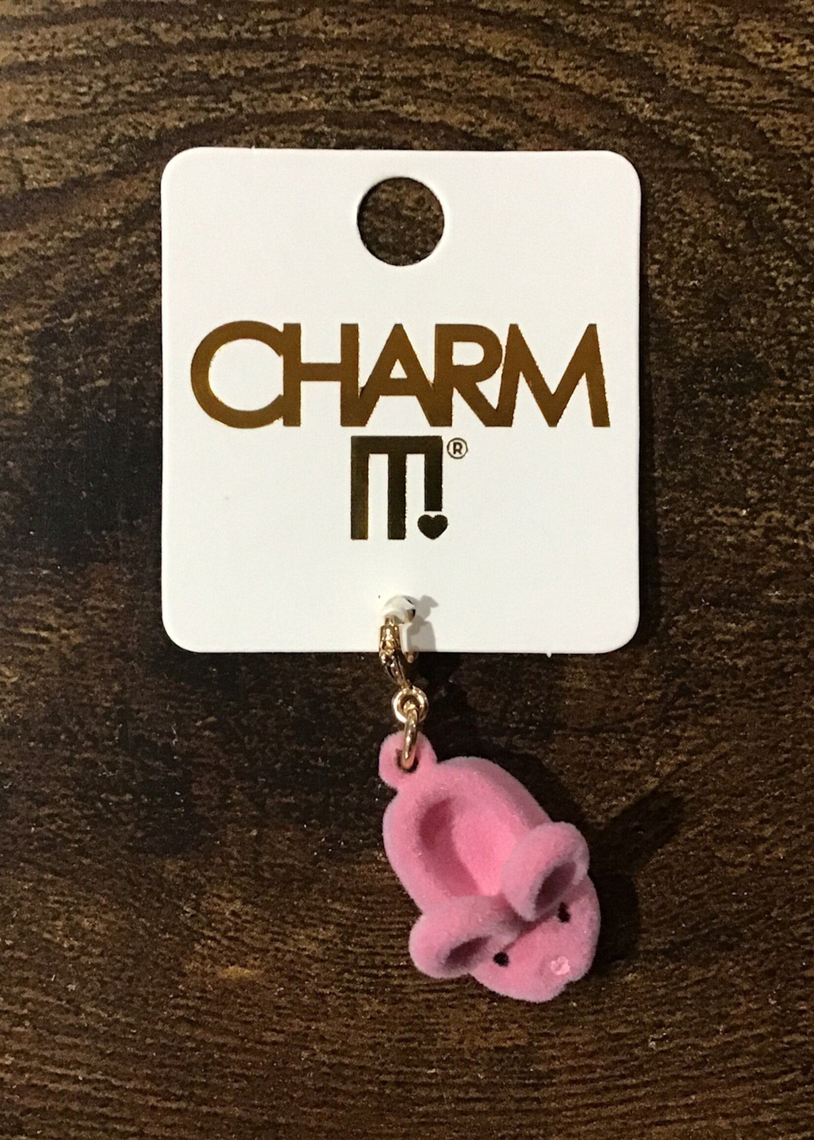 Charm It! Charm It! - Gold Furry Bunny Slipper Charm