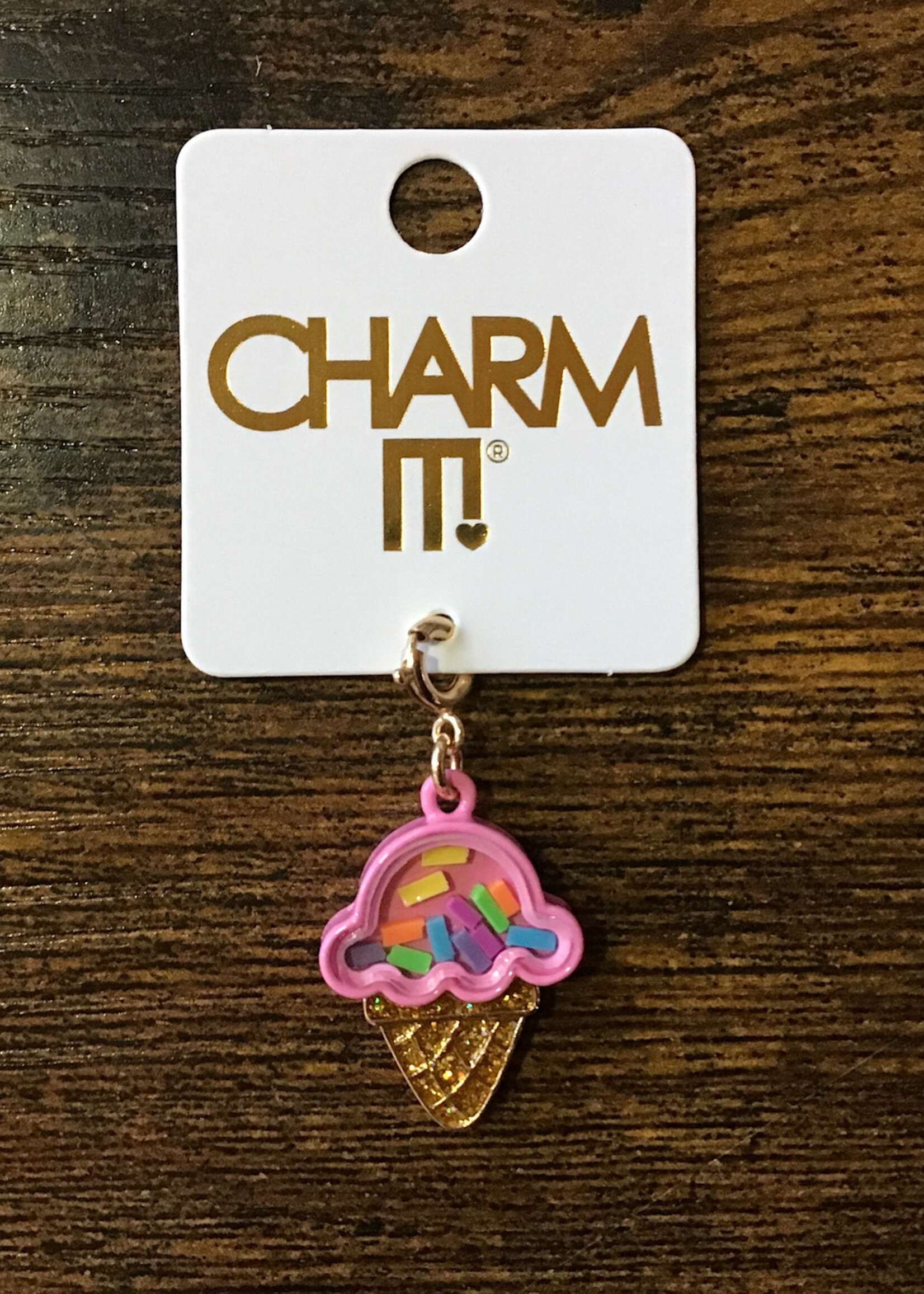 Charm It! Charm It! - Gold Ice Cream Cone Shaker Charm