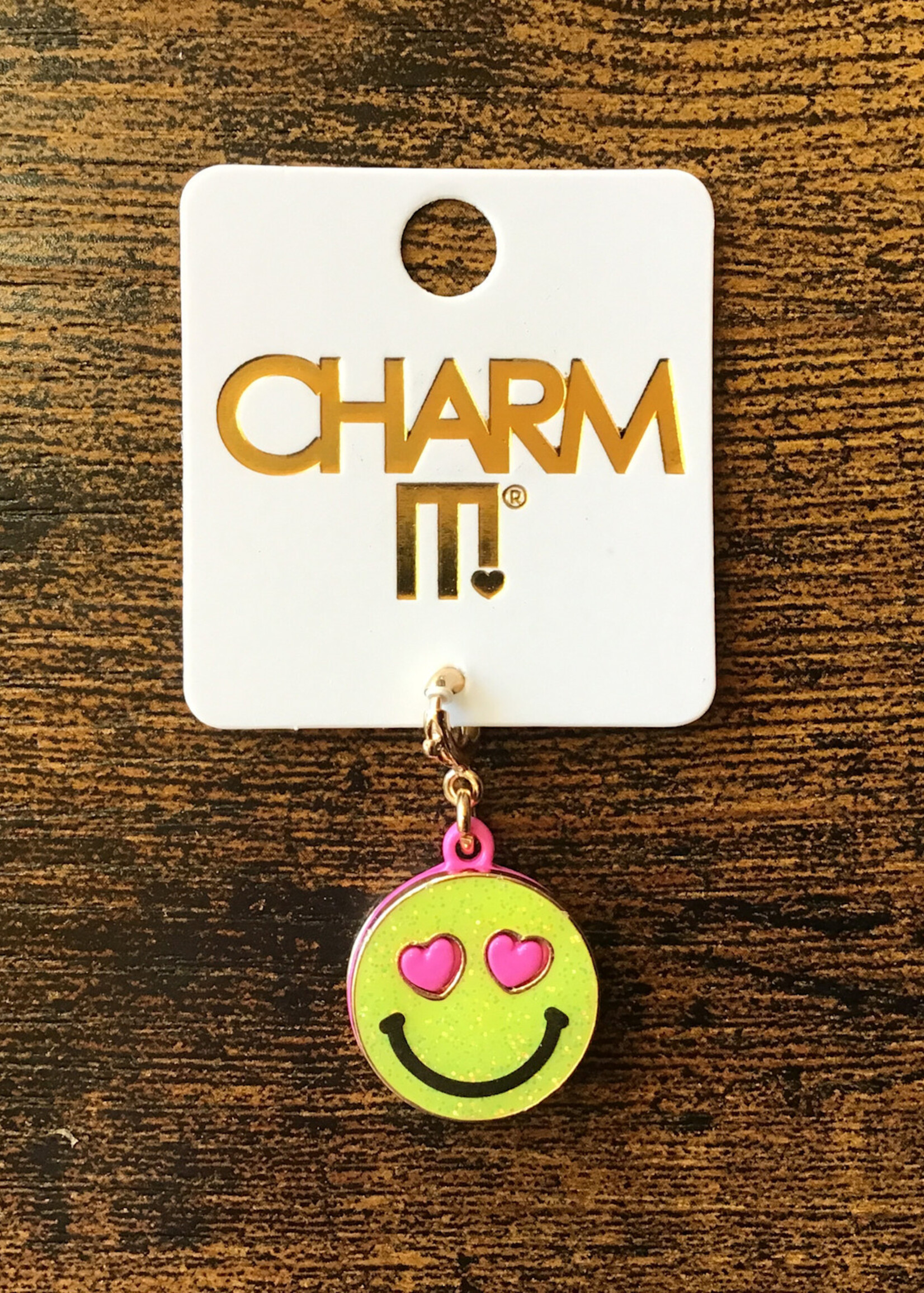 Charm It! Charm It! - Gold Glitter Smiley Face Charm