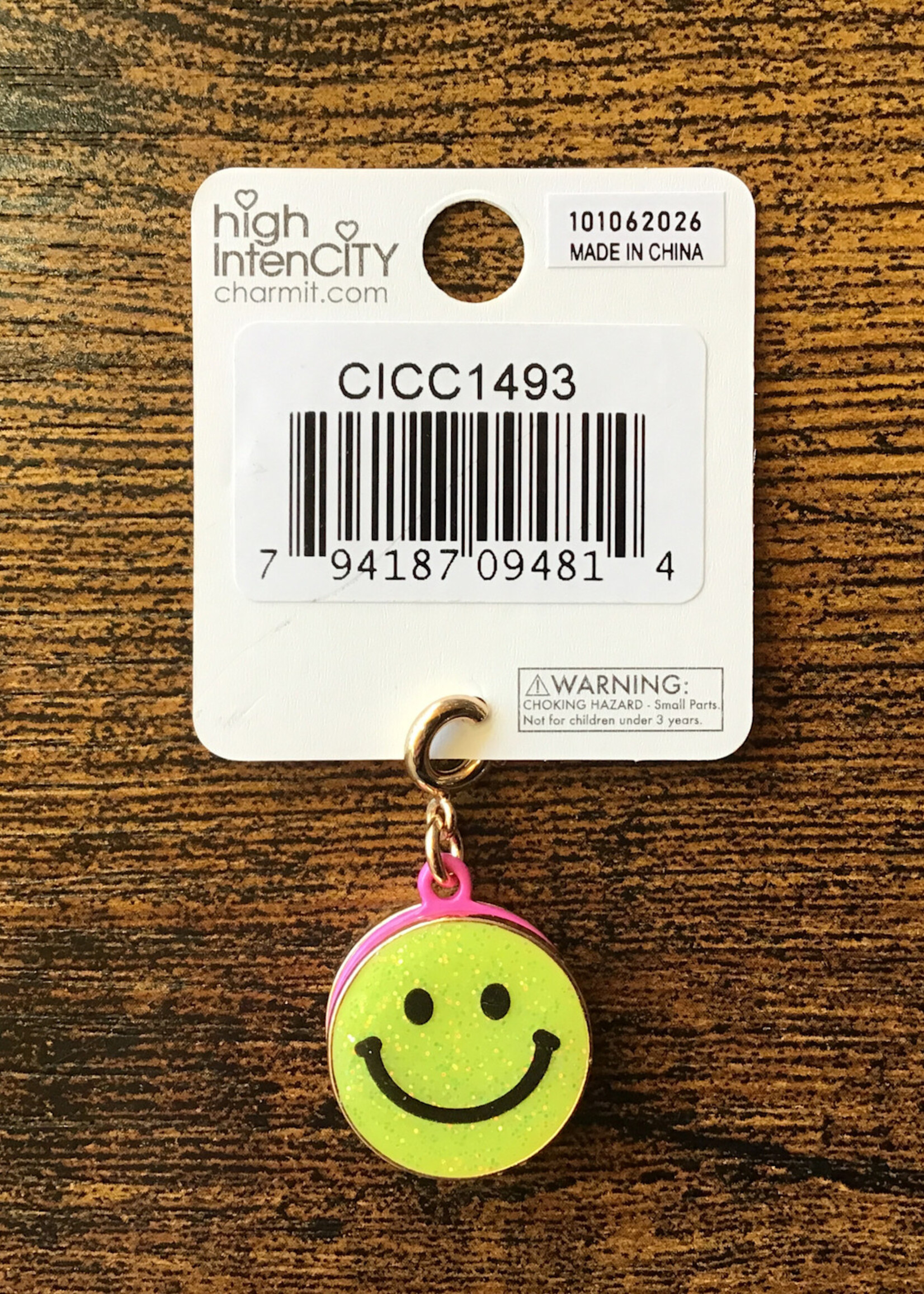Charm It! Charm It! - Gold Glitter Smiley Face Charm