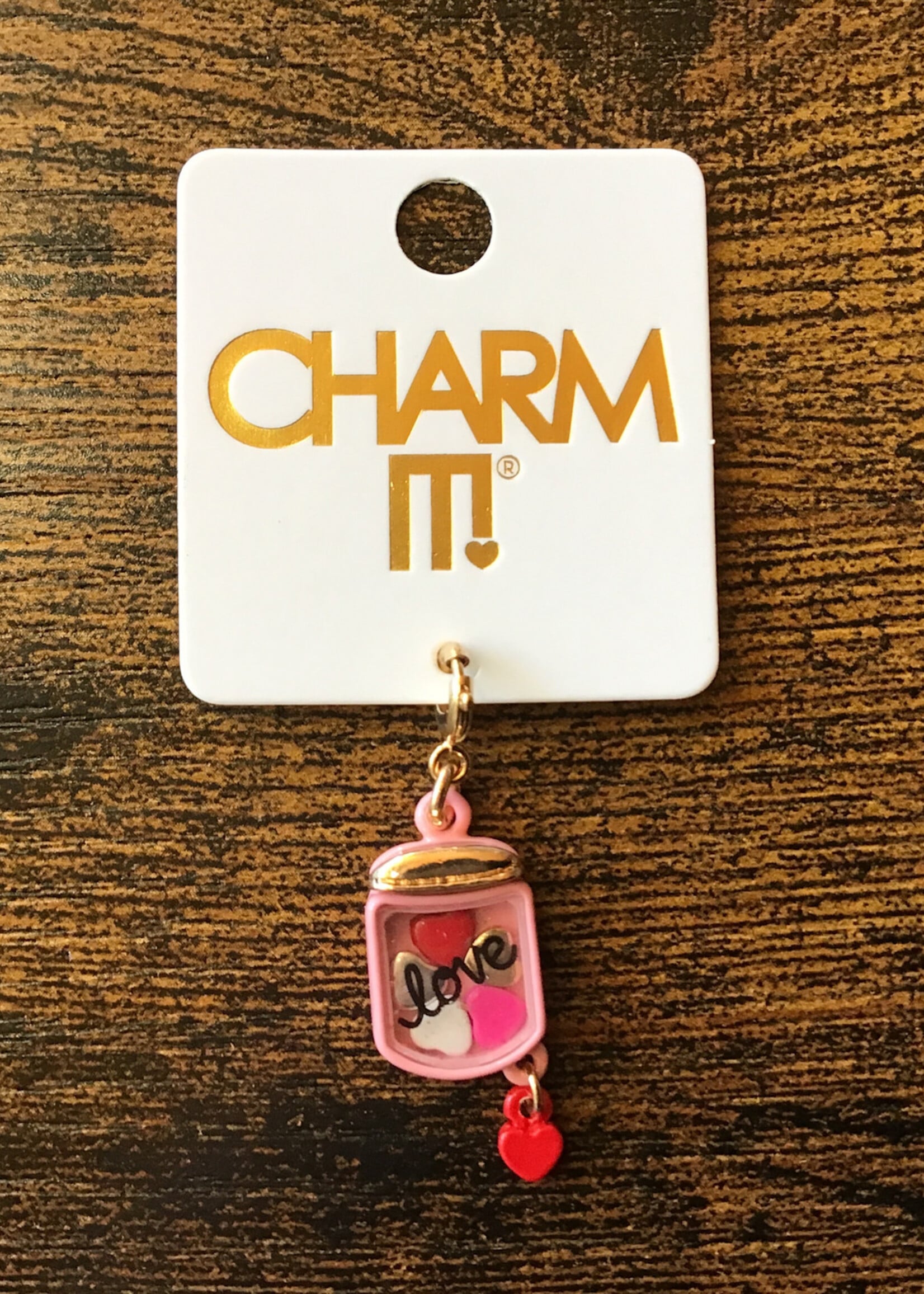 Charm It! Charm It! - Gold Jar of Hearts Shaker Charm