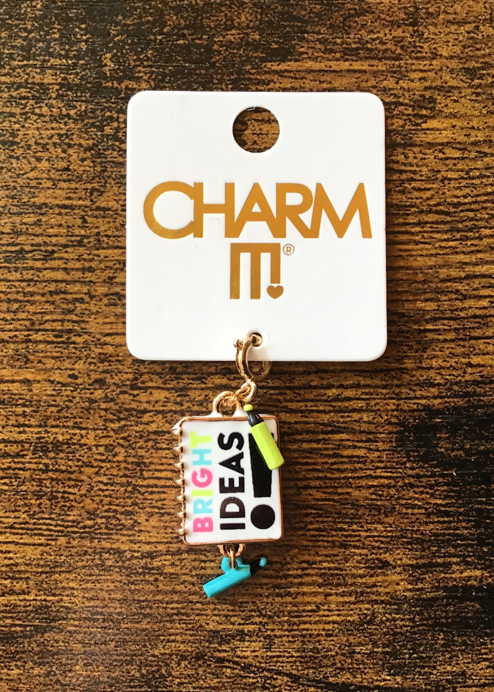 Charm It! Charm It! - Gold Bright Ideas Notebook Charm