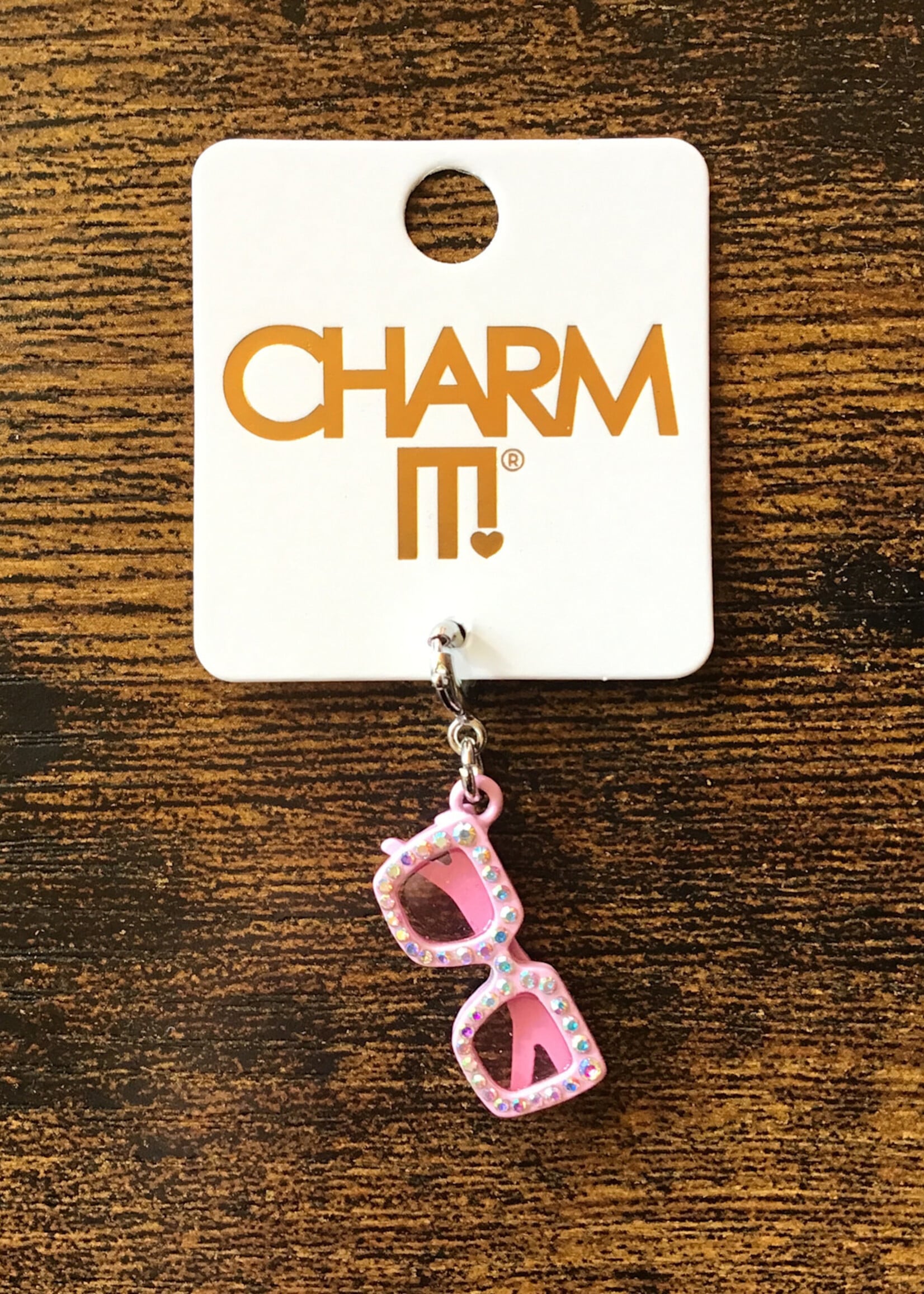 Charm It! Charm It! - Pink Sparkle Sunglasses Charm