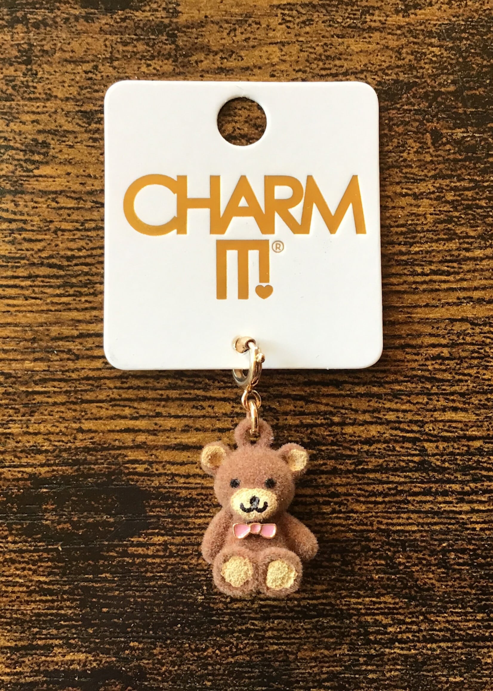 Charm It! Charm It! - Gold Fuzzy Bear Charm