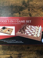 University Games Game - Wood 3-in-1 Game Set (Chess, Checkers, & Backgammon)