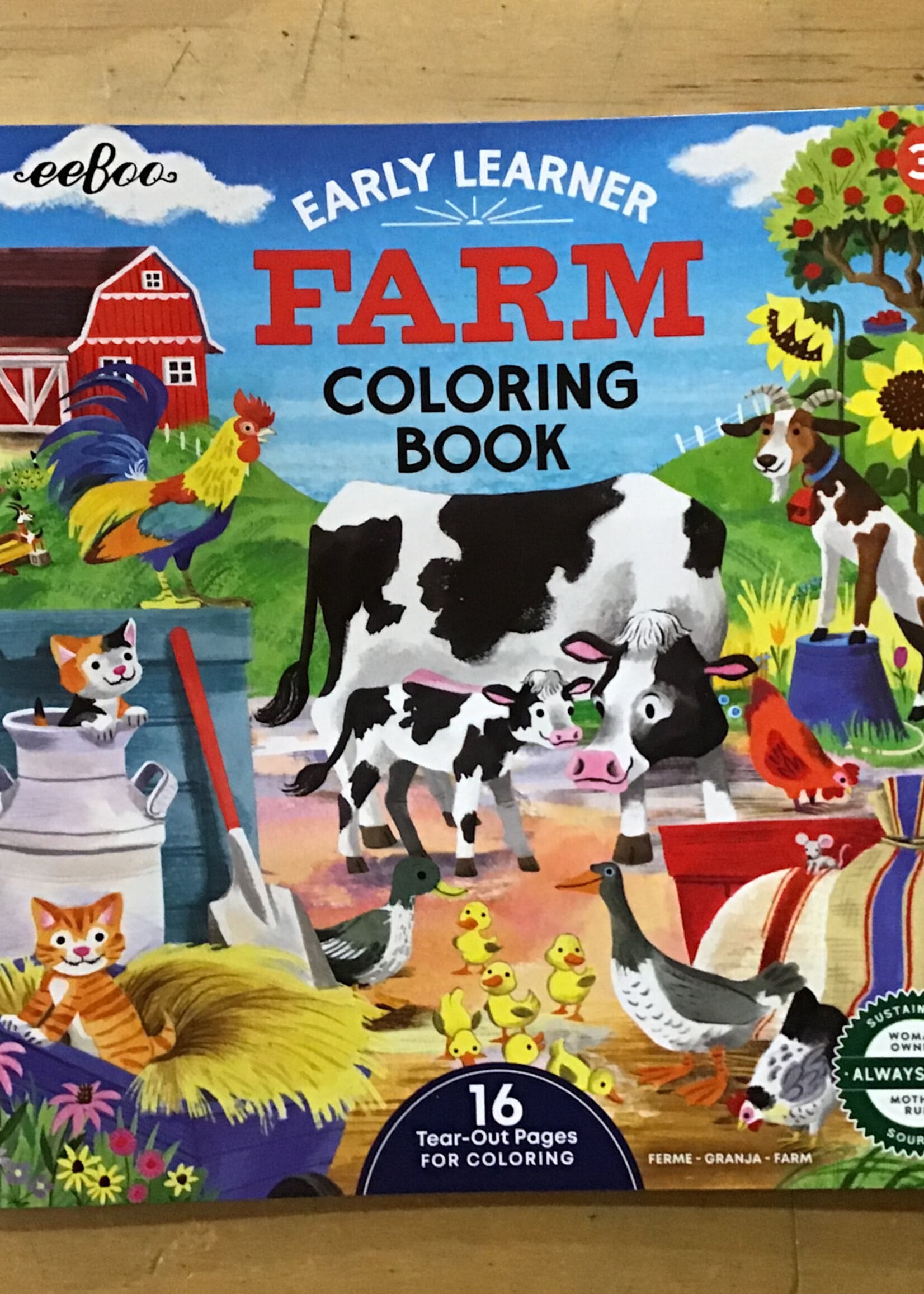 eeBoo Farm Square Coloring Book