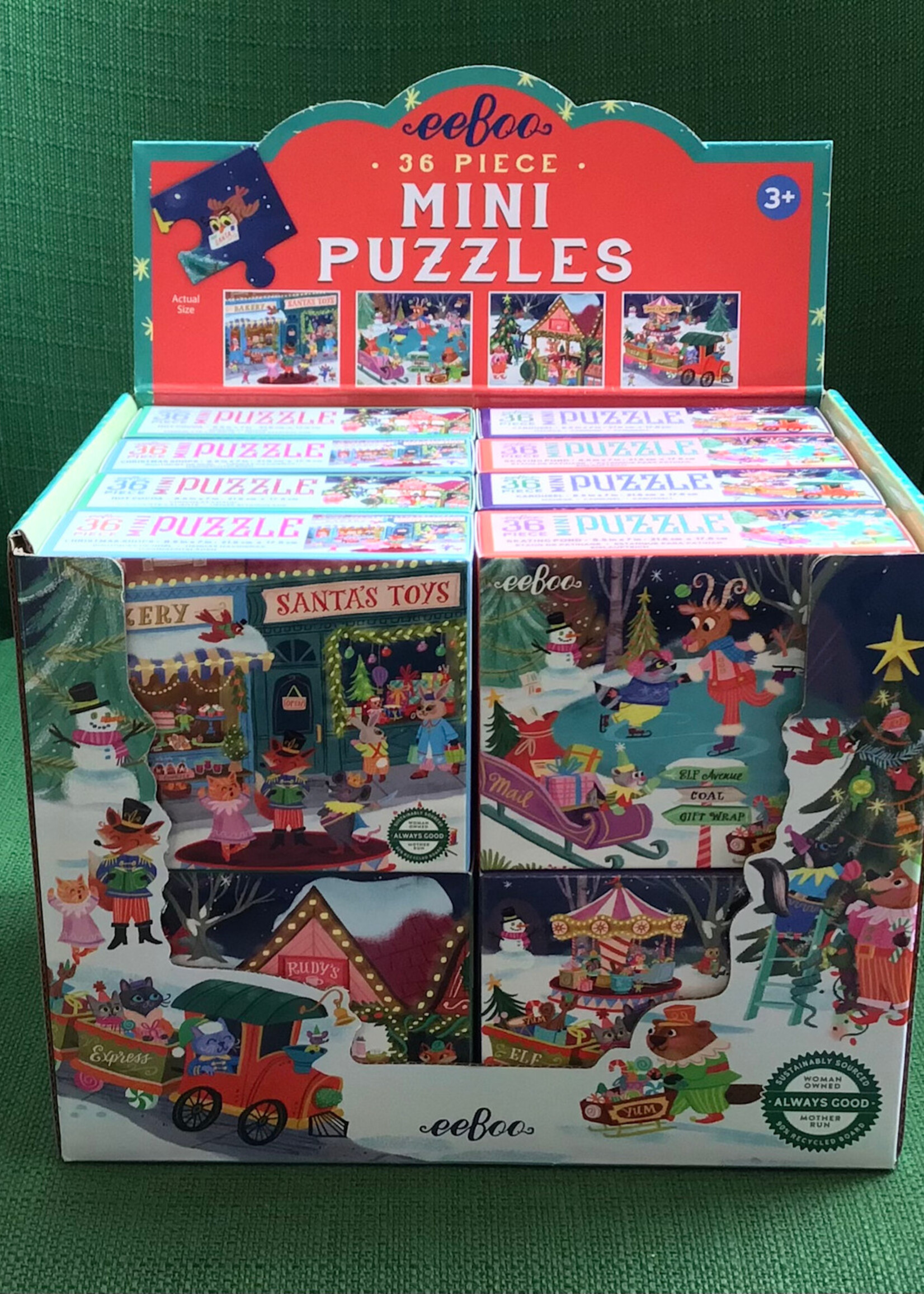 eeBoo Puzzle - Christmas Shops (Christmas Village Mini Puzzle) 36 Pc.