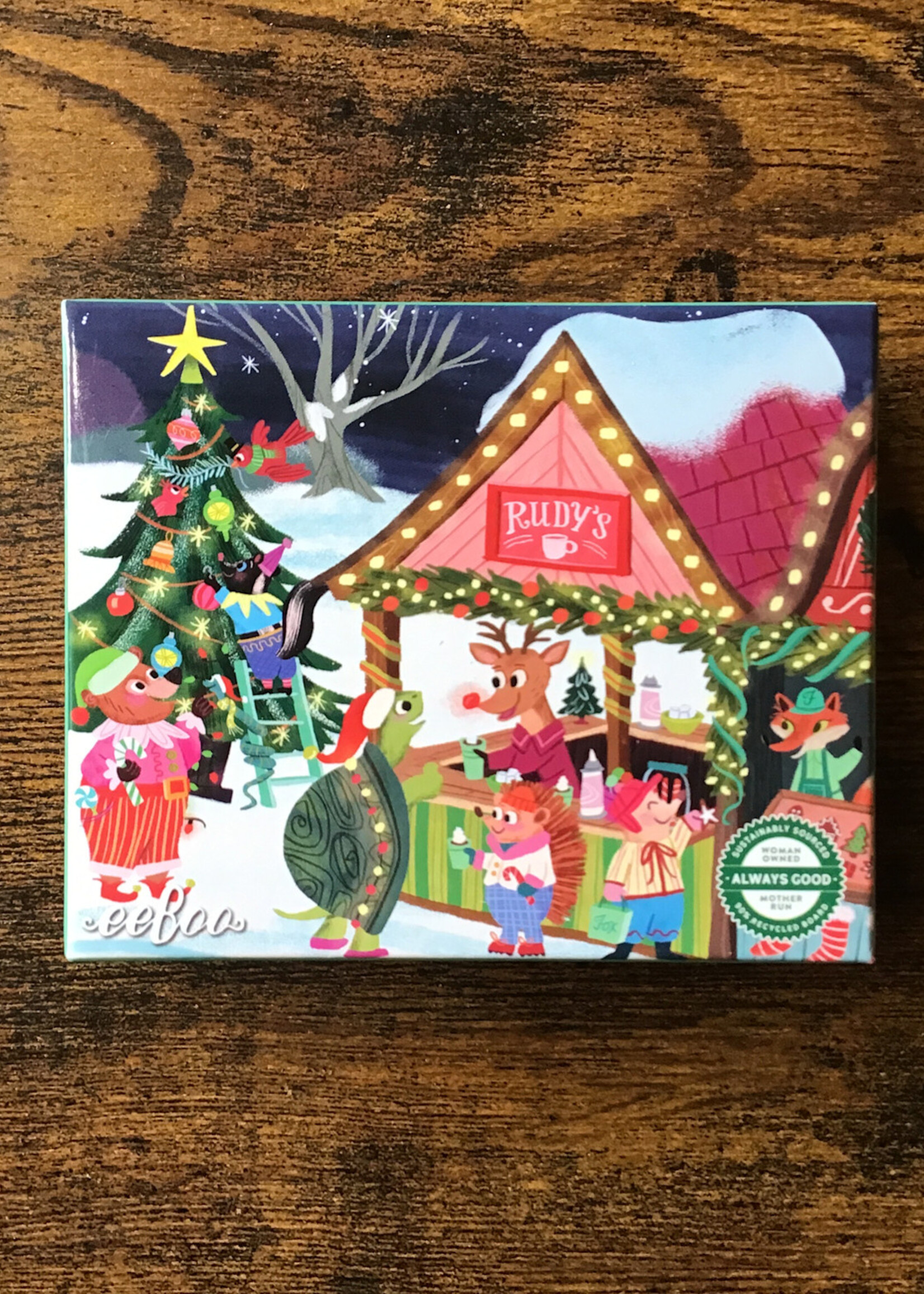 eeBoo Puzzle - Hot Cocoa (Christmas Village Mini Puzzle) 36 Pc.