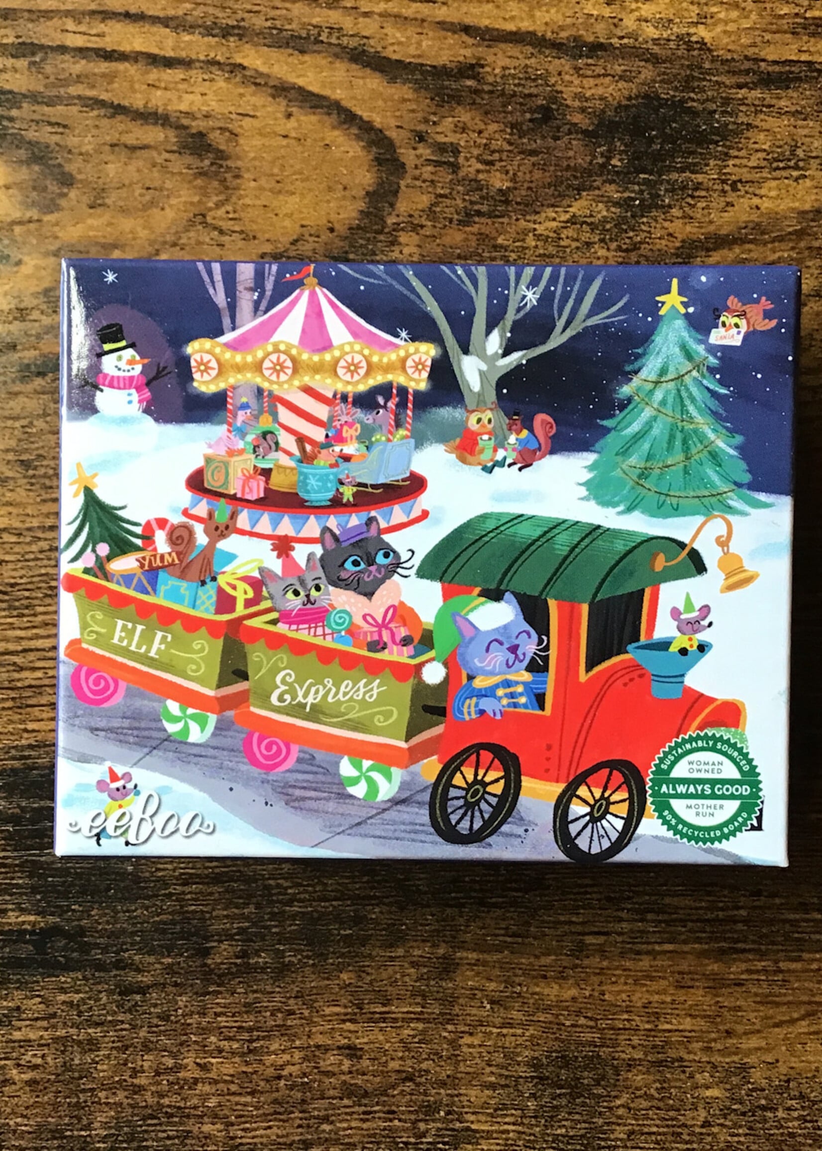 eeBoo Puzzle - Carousel (Christmas Village Mini Puzzle) 36 Pc.
