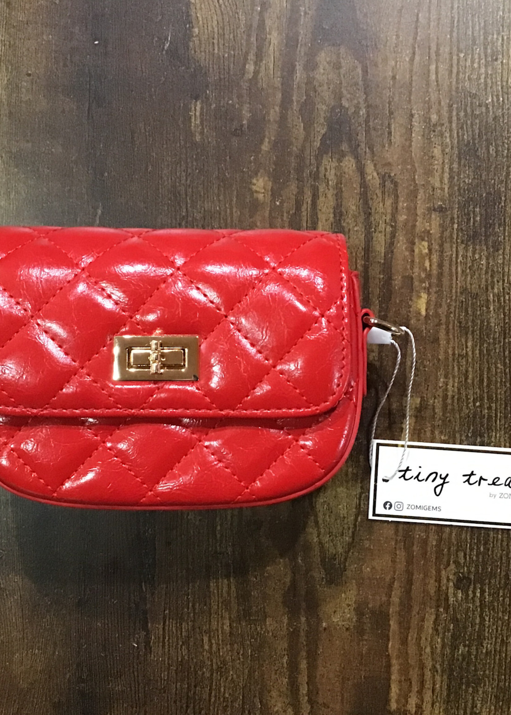 Zomi Gems Kids Quilted Crossbody Bag with Chain Strap (Red)